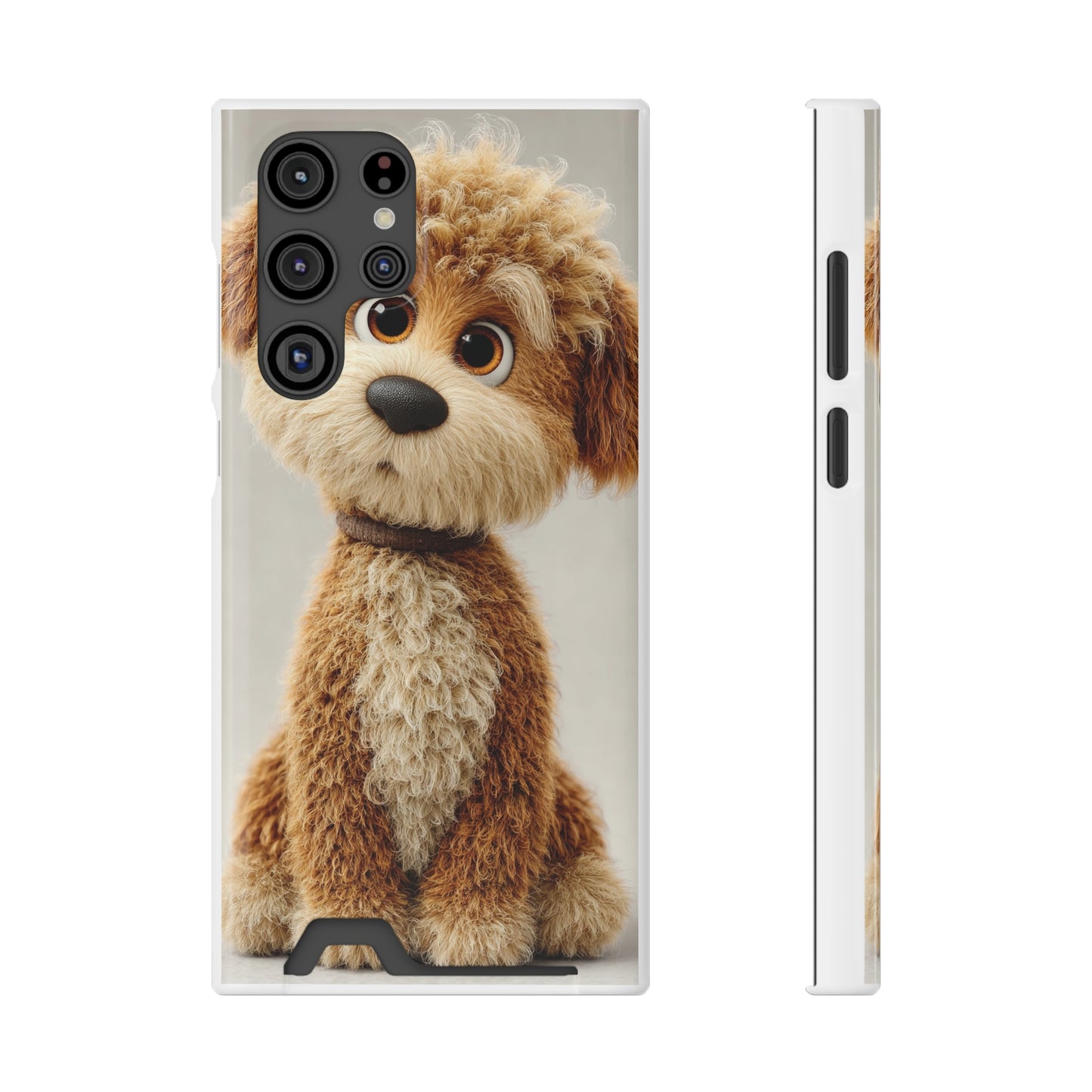 Cute Dog Phone Case With Card Holder, Pet Lover Gift, Stylish Phone Accessory, Dog-Themed Phone Cover, Animal Aesthetic