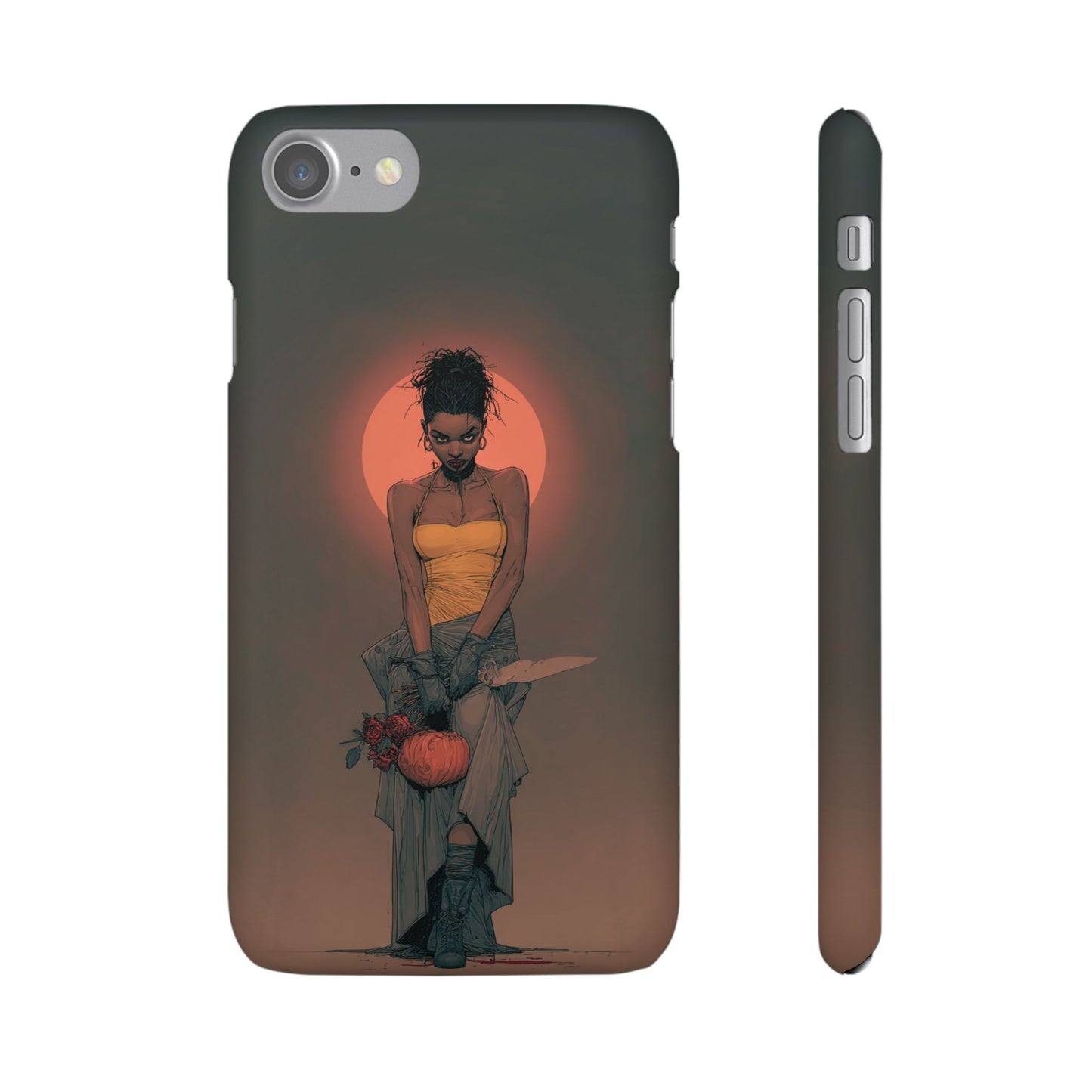Creepy Vampire Girl Snap Case, Halloween Style iPhone Samsung Cover, Spooky Gothic Phone Accessories, Scary Horror Character Device