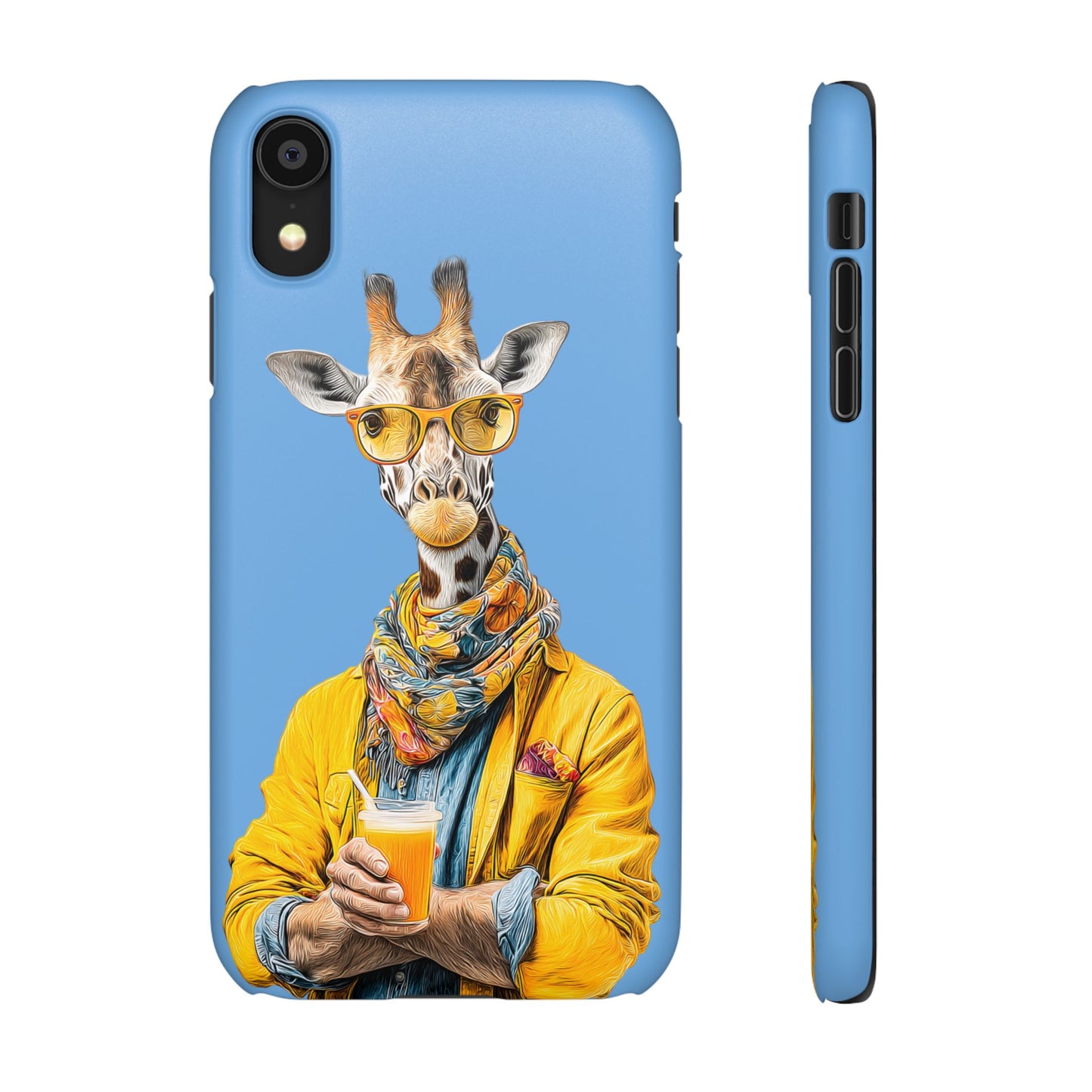 Giraffe Blue Snap Case Phone Cover for Animal Lover Iphone and Samsung models