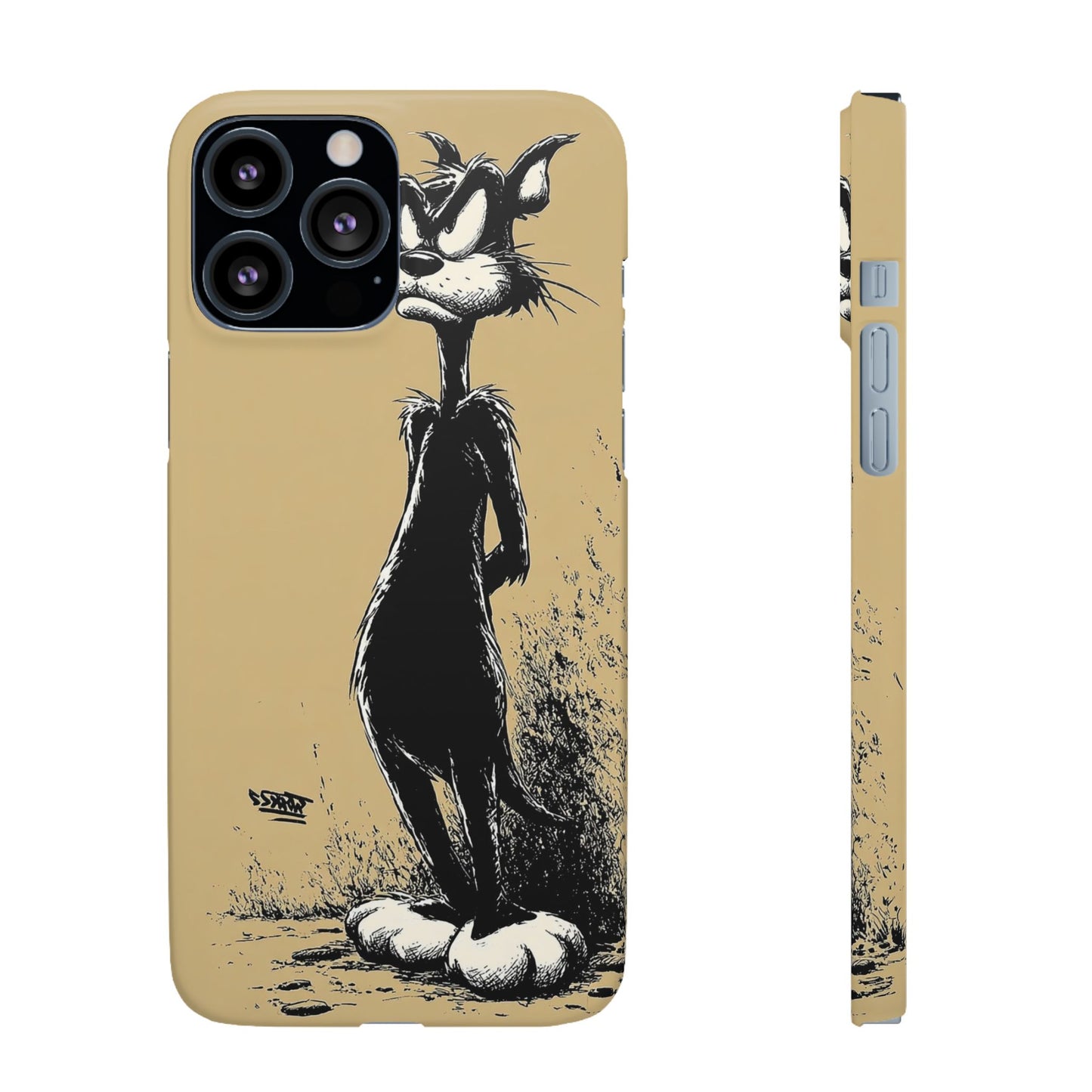 Whimsical Cartoon Snap Case, Fun Phone Cover, Unique Gift for Cat Lovers, Vibrant Art Case, Ideal for Birthdays