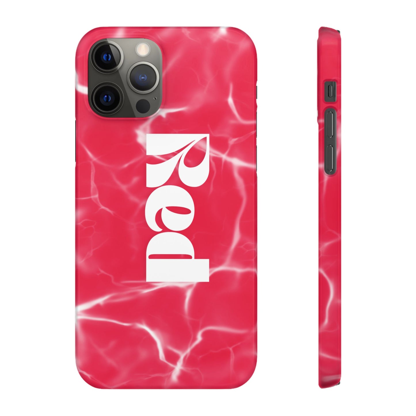 Vibrant Red Snap Case for iPhone, Trendy Phone Cover, Gift for Her, Summer Accessory, Stylish Tech Protection