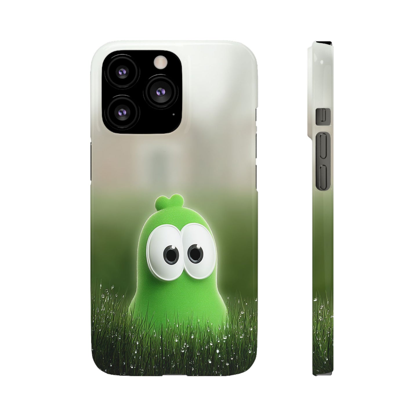 Cute Green Creature Phone Case, Snap Cases, Green Monster Phone Cover, Fun Phone Accessory, Playful Gift for Kids