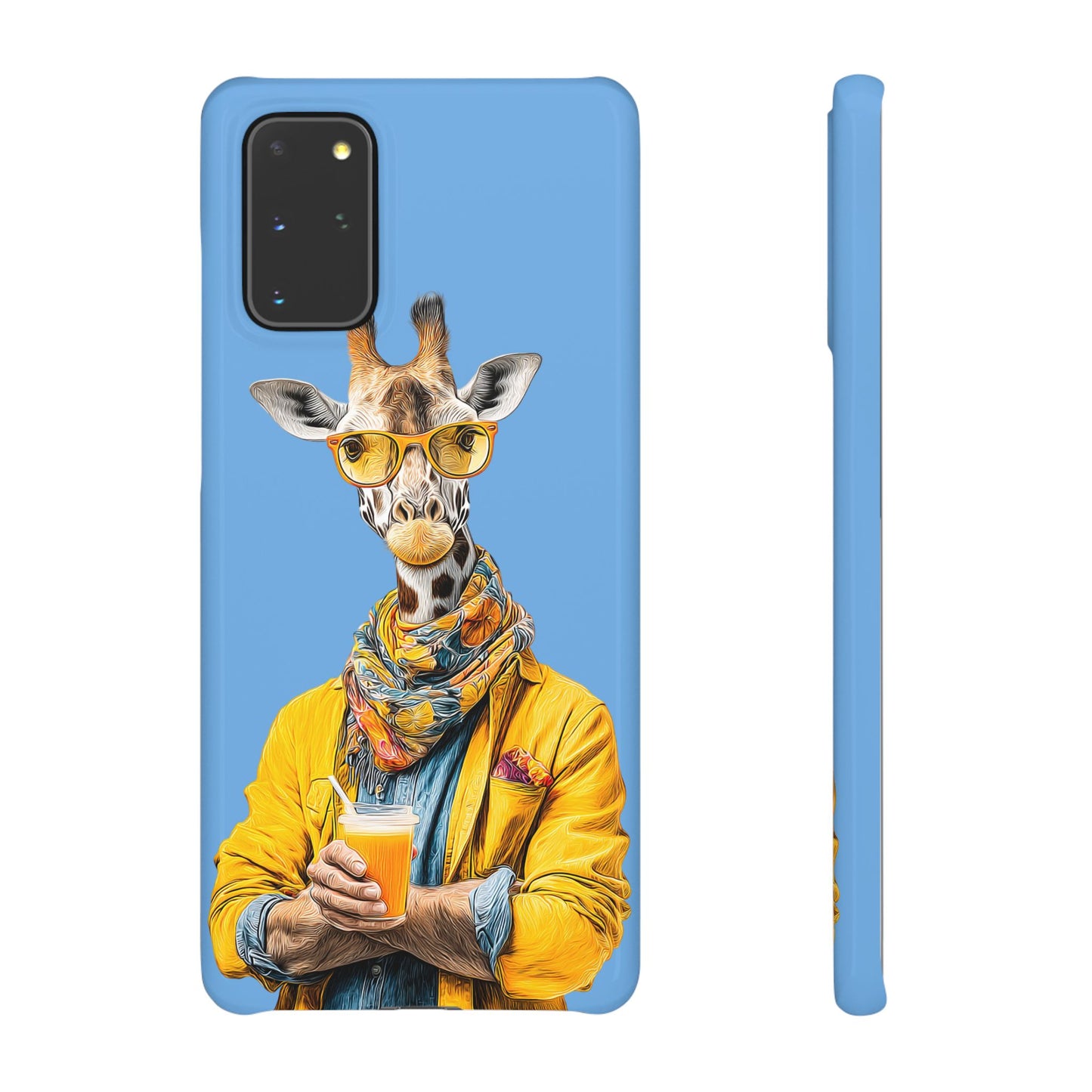 Giraffe Blue Snap Case Phone Cover for Animal Lover Iphone and Samsung models