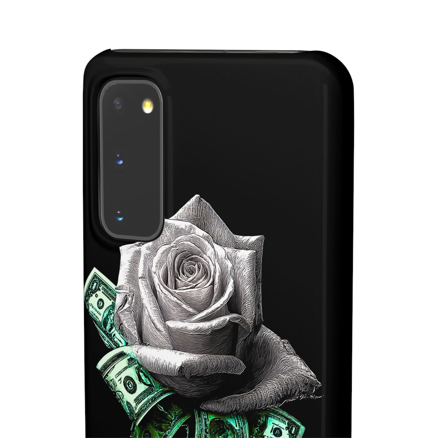 Stylish Rose & Money Snap Case - Floral Phone Protection, Trendy Gift for Him/Her, Birthday Present, Accessories for Teens