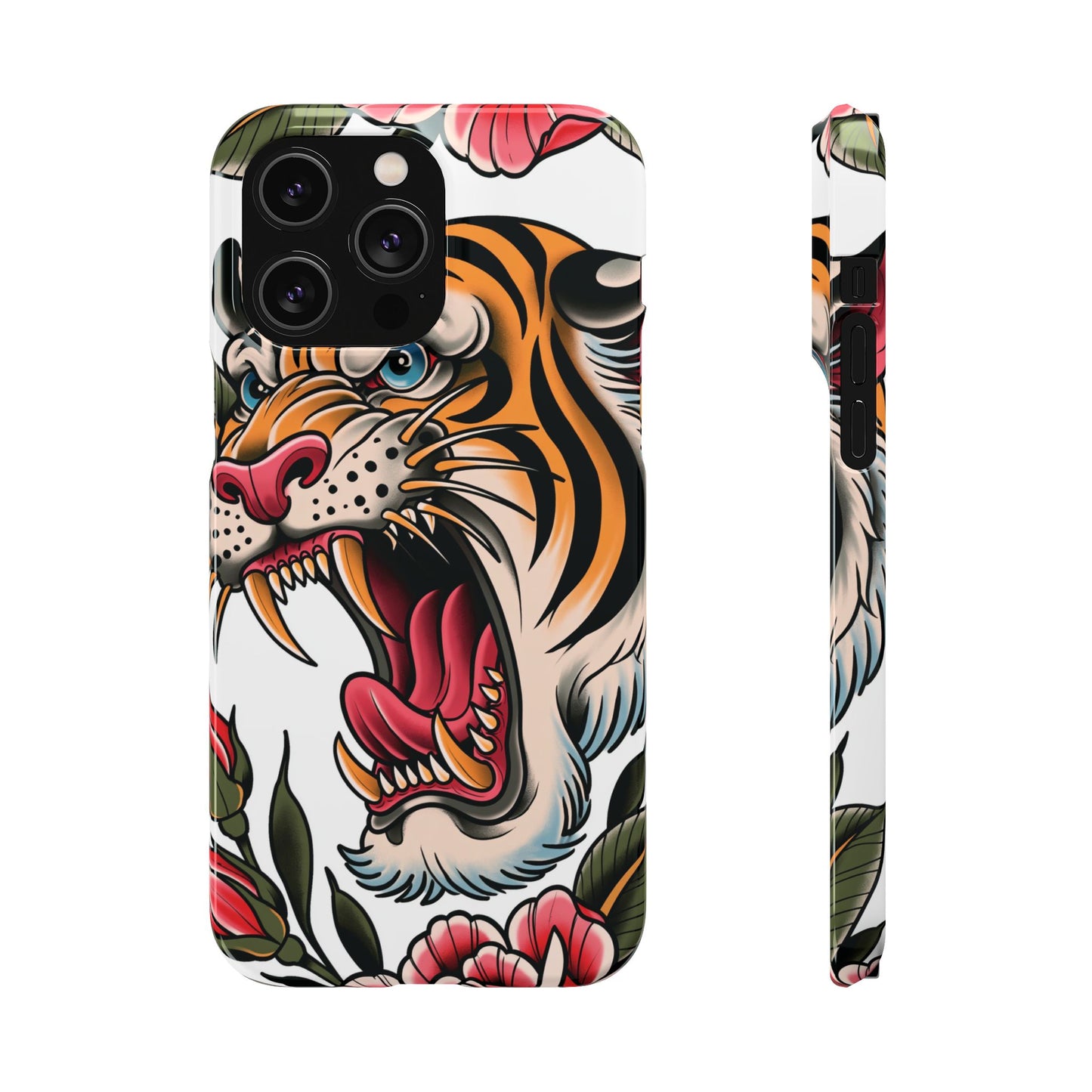 Tiger Floral Phone Case — Vintage Roaring Tiger Snap Case