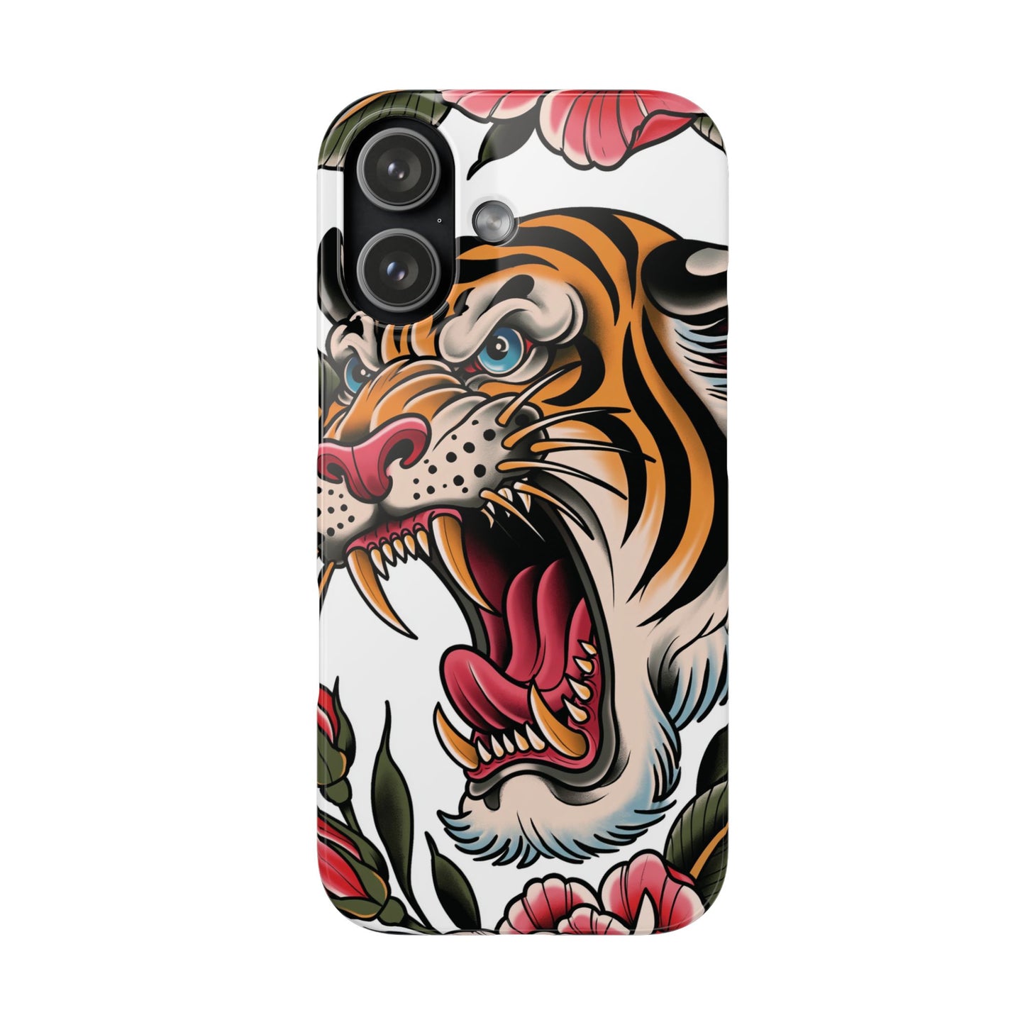 Tiger Floral Phone Case — Vintage Roaring Tiger Snap Case