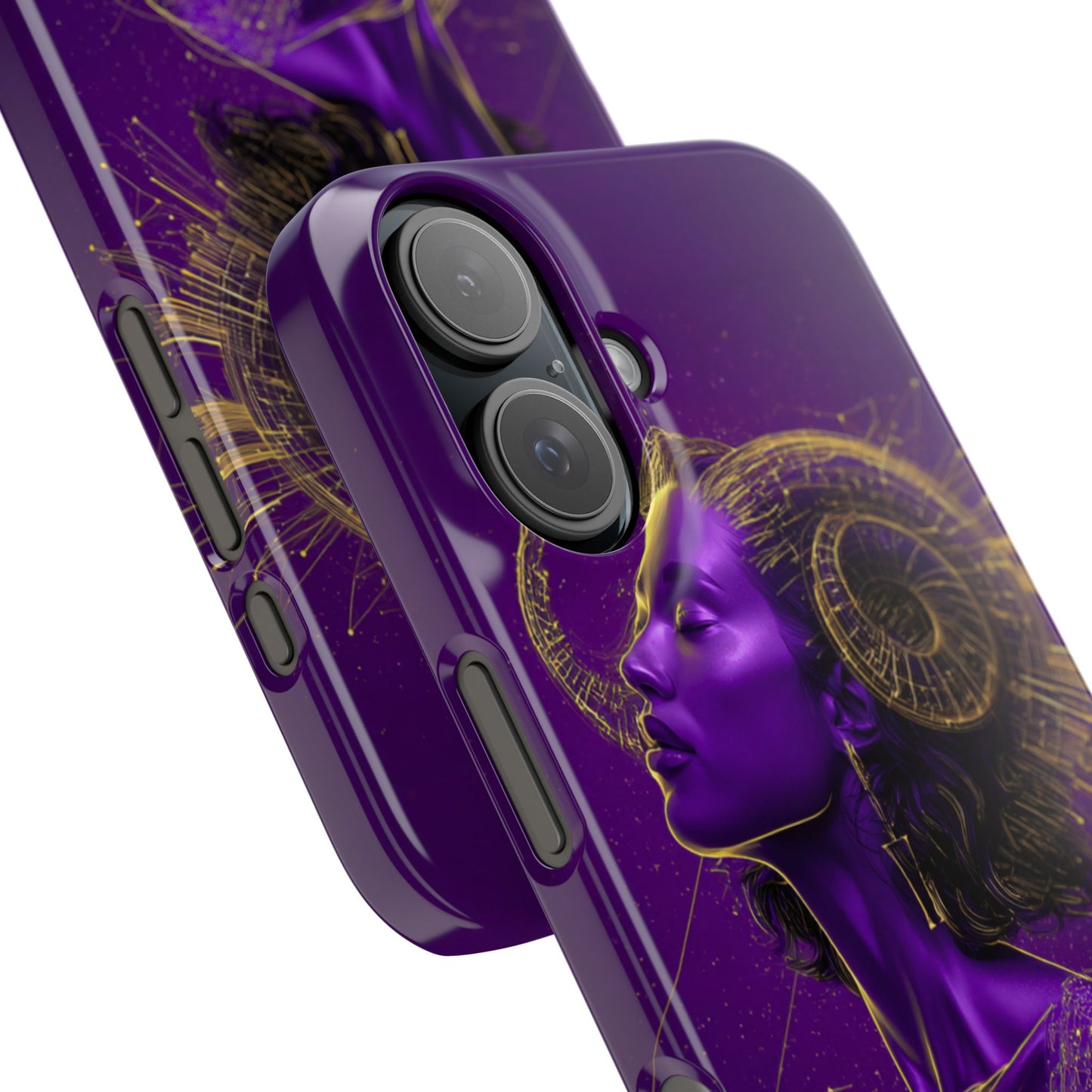 Purple & Gold Celestial Virgo Phone Case – Snap Cover for Samsung & iPhone