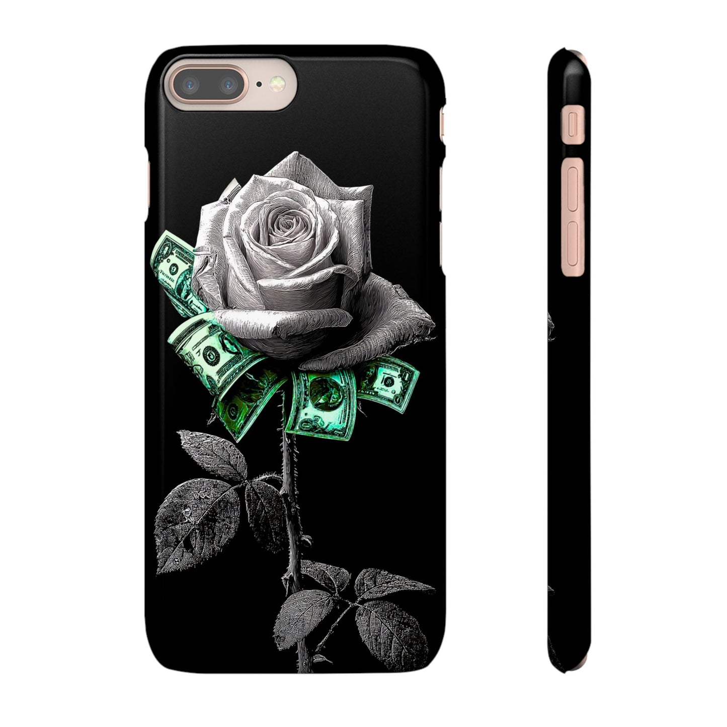 Stylish Rose & Money Snap Case - Floral Phone Protection, Trendy Gift for Him/Her, Birthday Present, Accessories for Teens