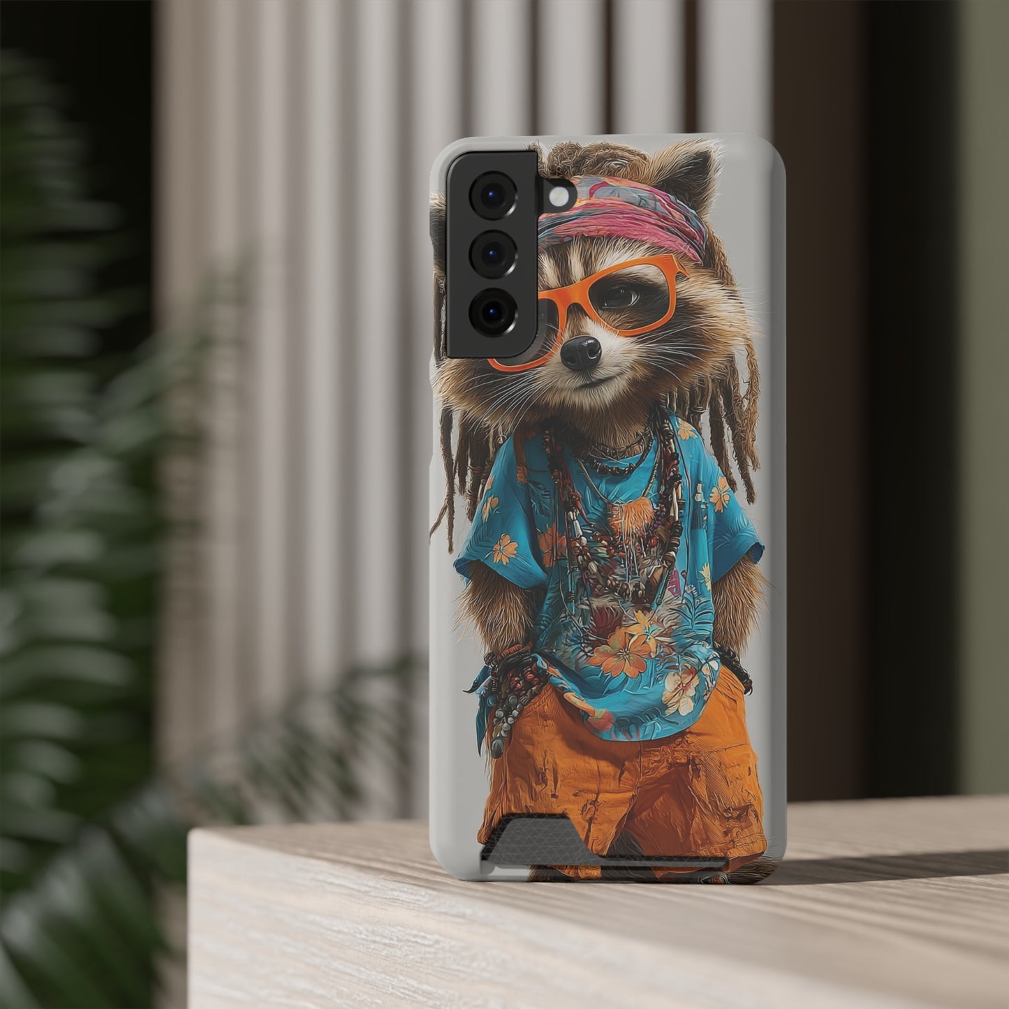 Boho Raccoon Phone Case with Card Holder, Cute Animal Phone Cover, Retro Stylish Phone Protector, Gifts for Animal Lovers, Trendy [...]