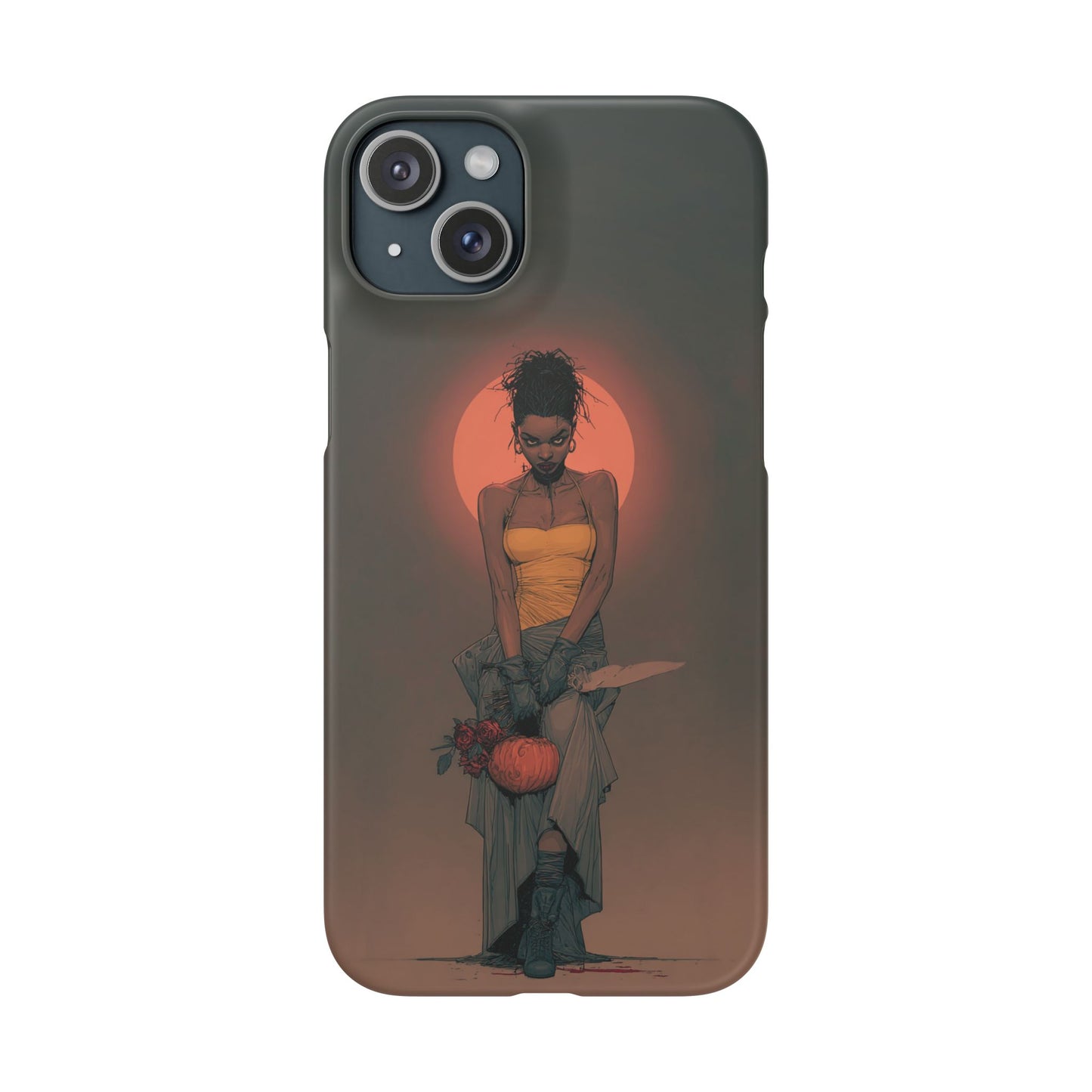 Creepy Vampire Girl Snap Case, Halloween Style iPhone Samsung Cover, Spooky Gothic Phone Accessories, Scary Horror Character Device