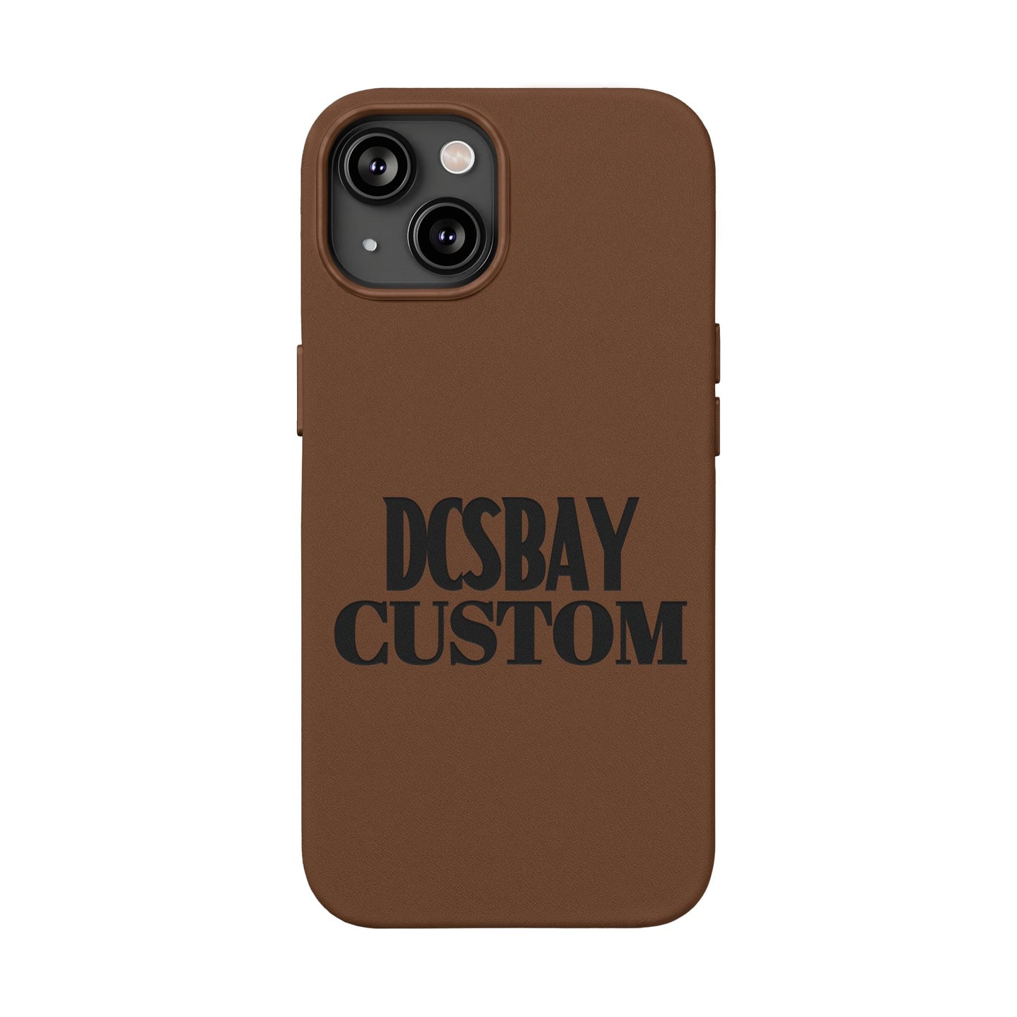 Engraved PU Leather Phone Case — Minimal Bear Silhouette