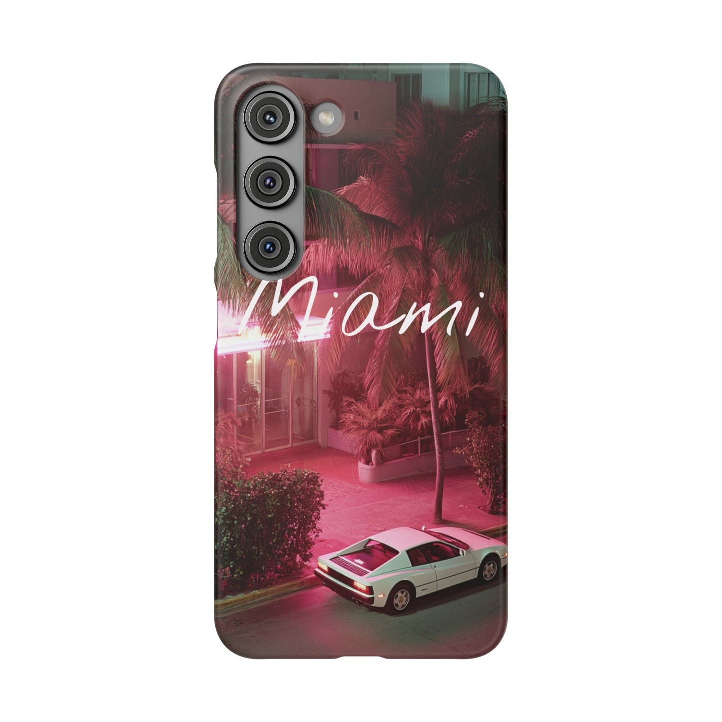Miami Vibes Snap Case, Tropical Phone Cover, Summer Accessory, Gift for Travel Lovers, Neon Aesthetic, Beach-themed Tech