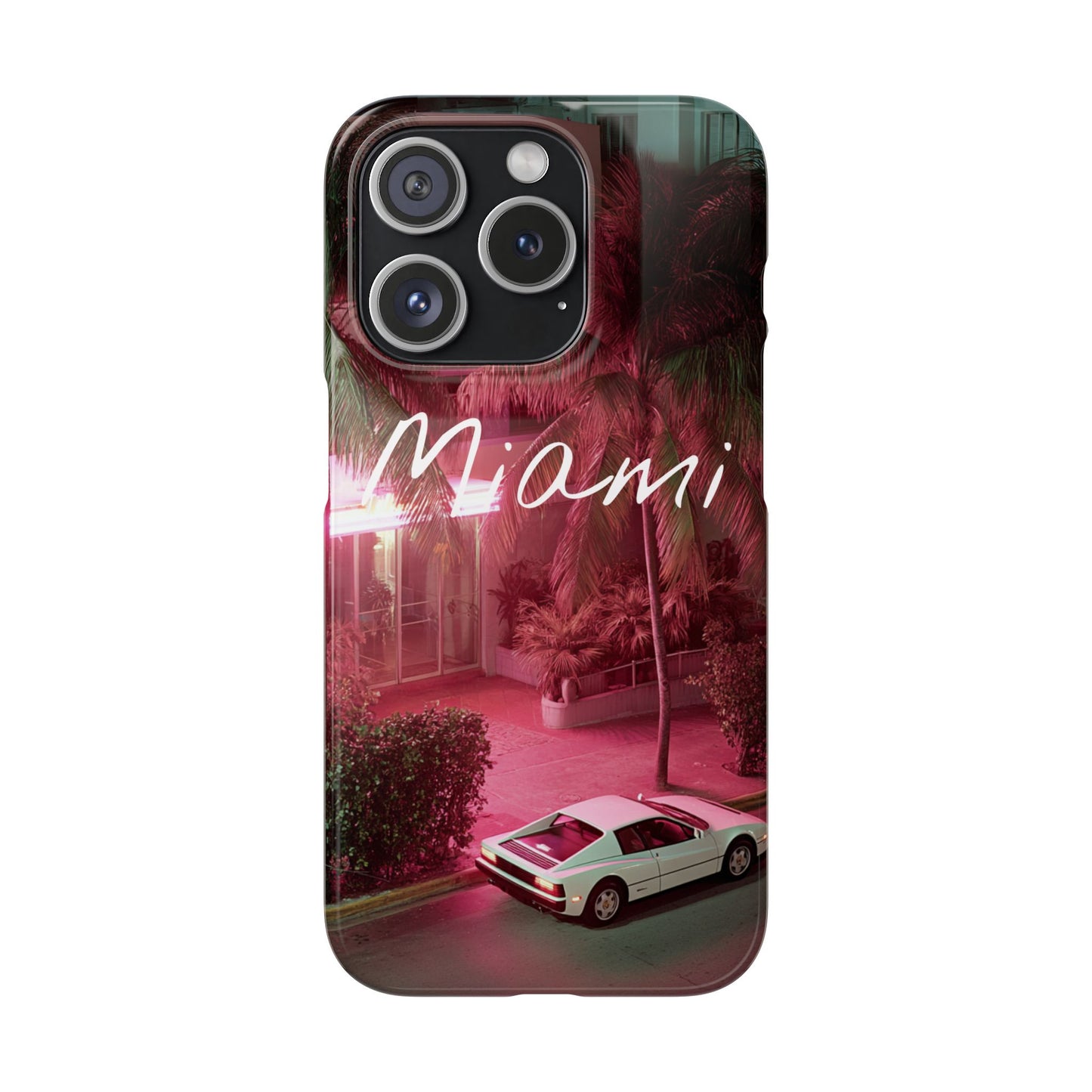 Miami Vibes Snap Case, Tropical Phone Cover, Summer Accessory, Gift for Travel Lovers, Neon Aesthetic, Beach-themed Tech