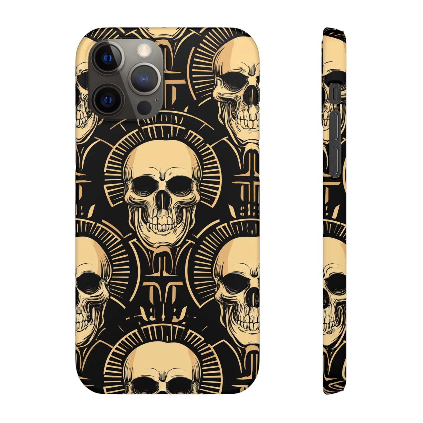 Skull Print Snap Case, Edgy Phone Cover for Goth Lovers, Protective Shell for Halloween, Unique Gift for Him or Her