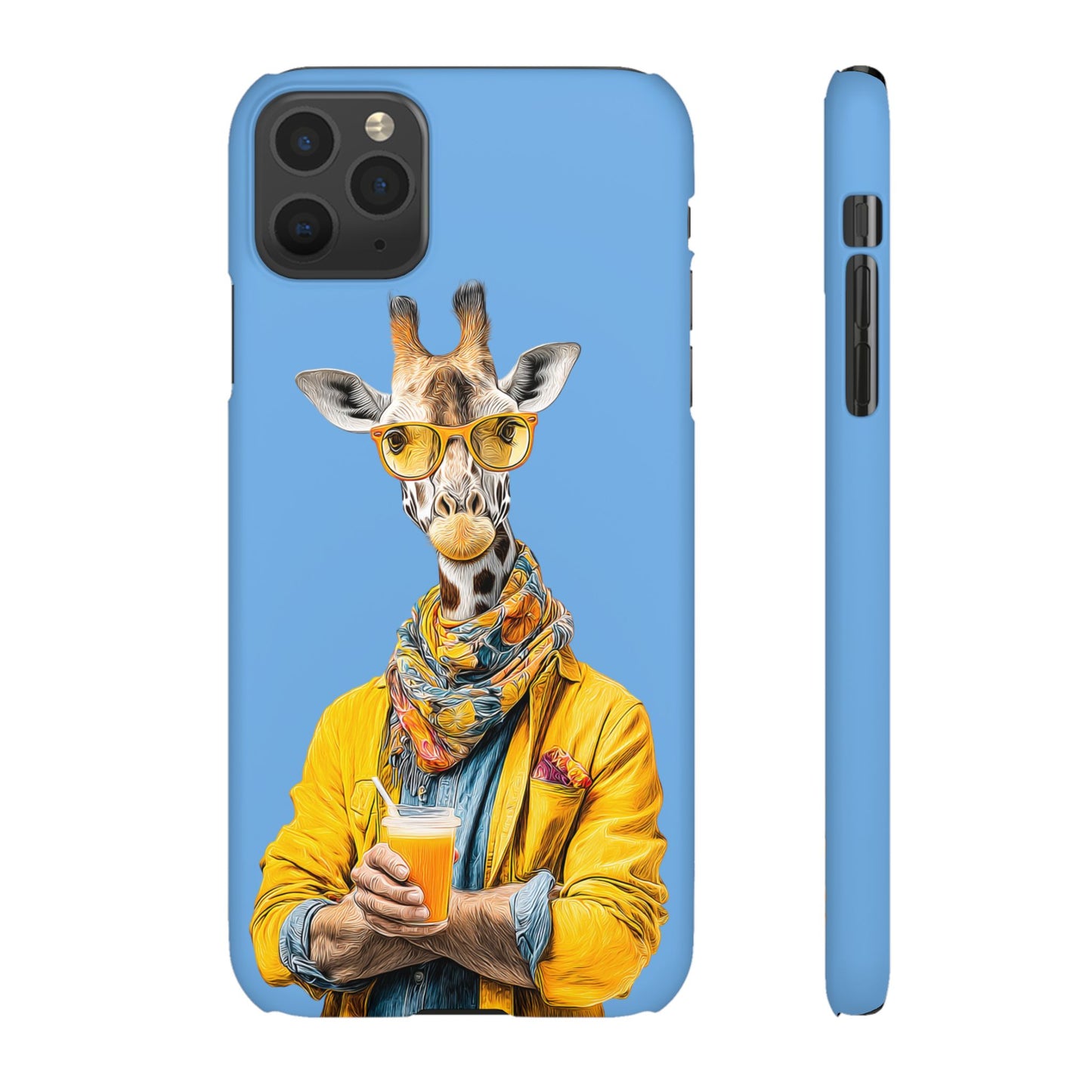 Giraffe Blue Snap Case Phone Cover for Animal Lover Iphone and Samsung models