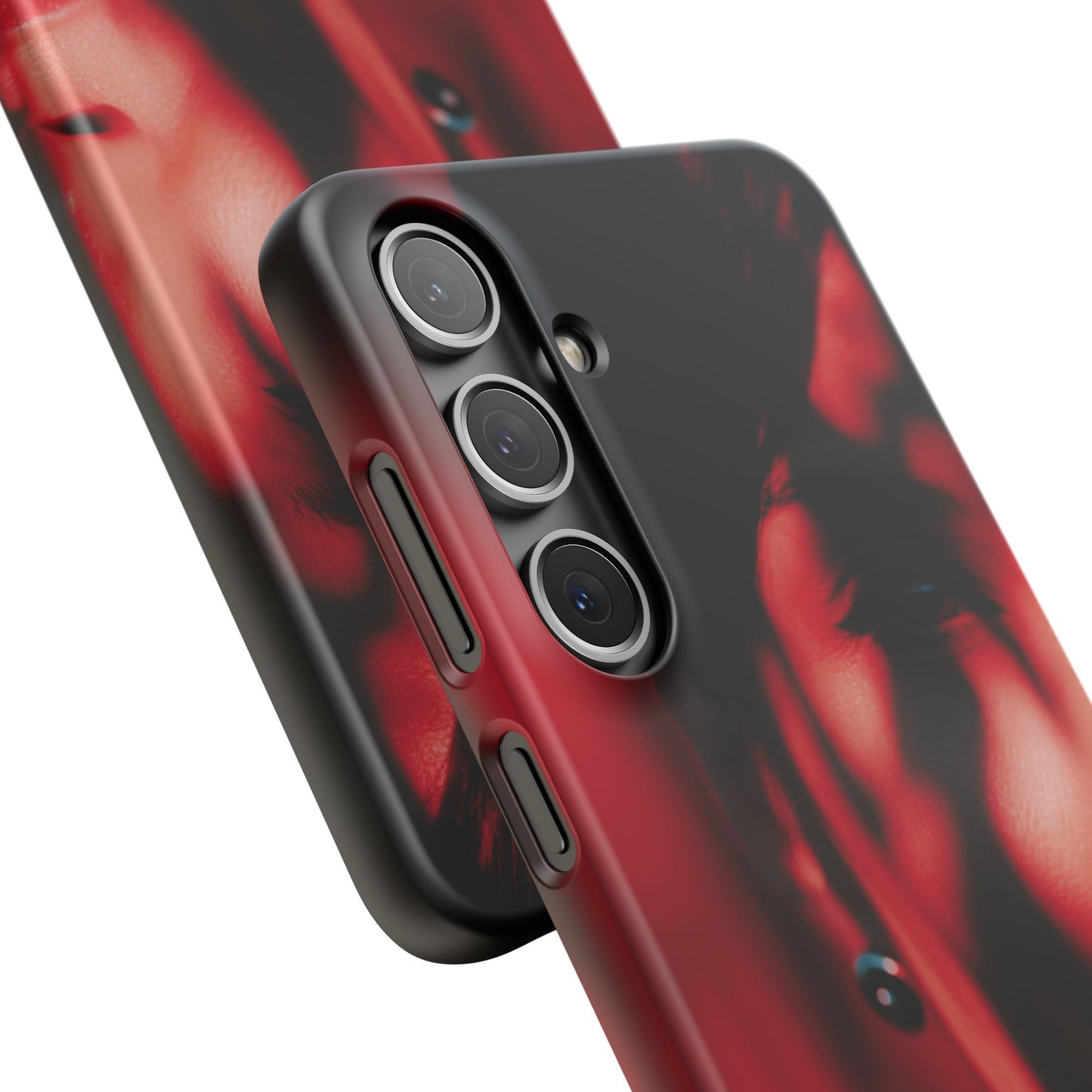 Stylish Snap Cases for Phone, Artistic Phone Cover, Unique Gifts, Red Aesthetic Case, Trendy Accessory, Vibrant Protection