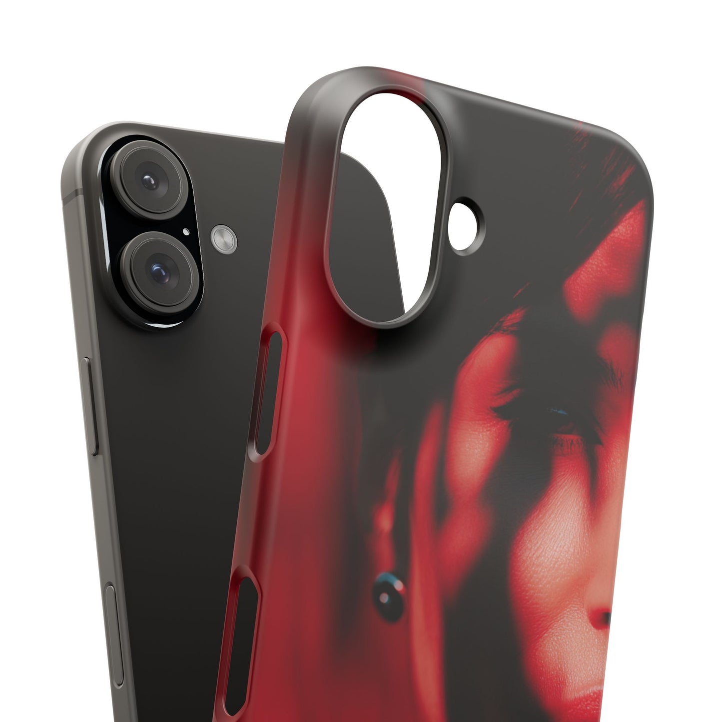 Stylish Snap Cases for Phone, Artistic Phone Cover, Unique Gifts, Red Aesthetic Case, Trendy Accessory, Vibrant Protection