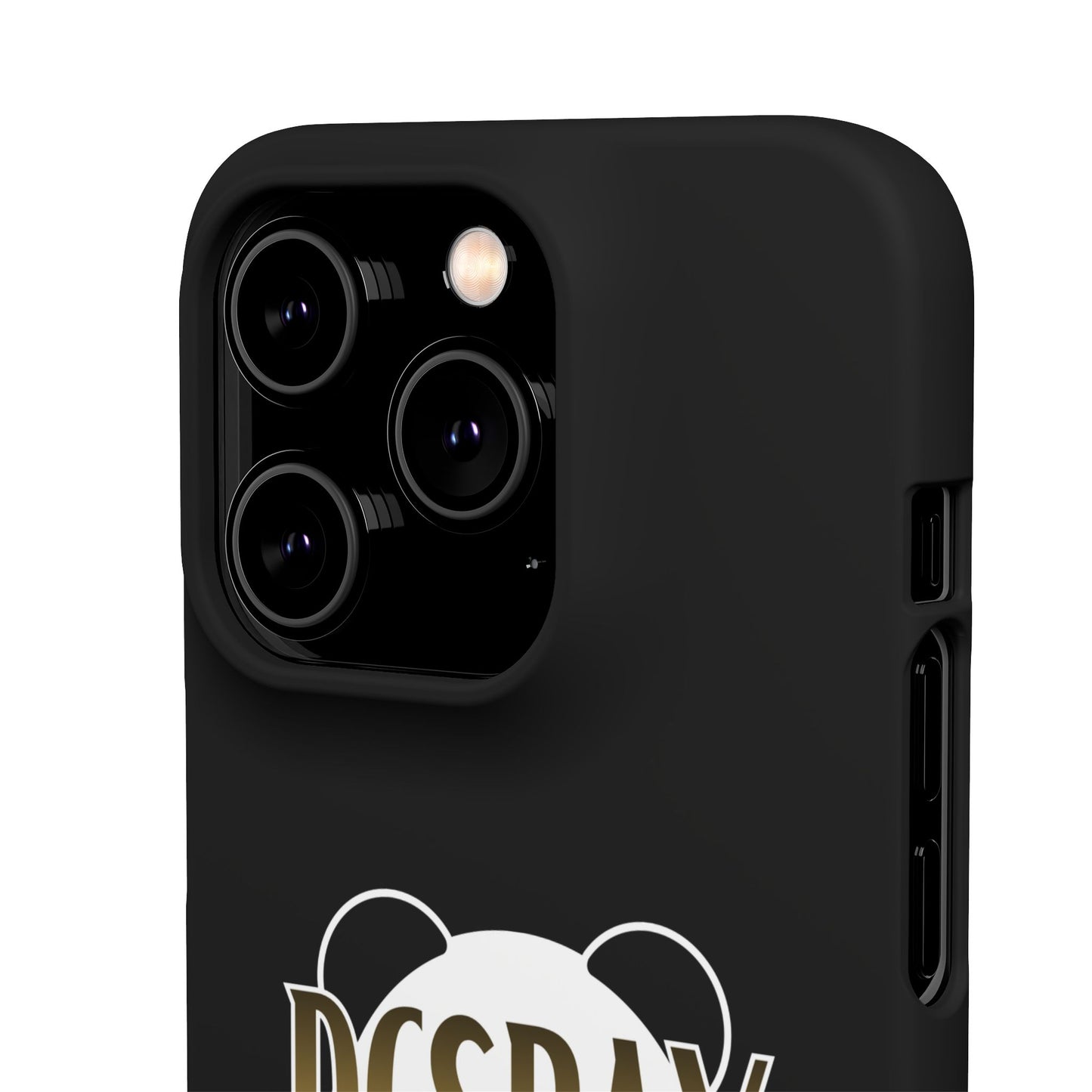 Phone Case — Glossy Black Custom "DCSBAY CUSTOM" Logo Snap Case