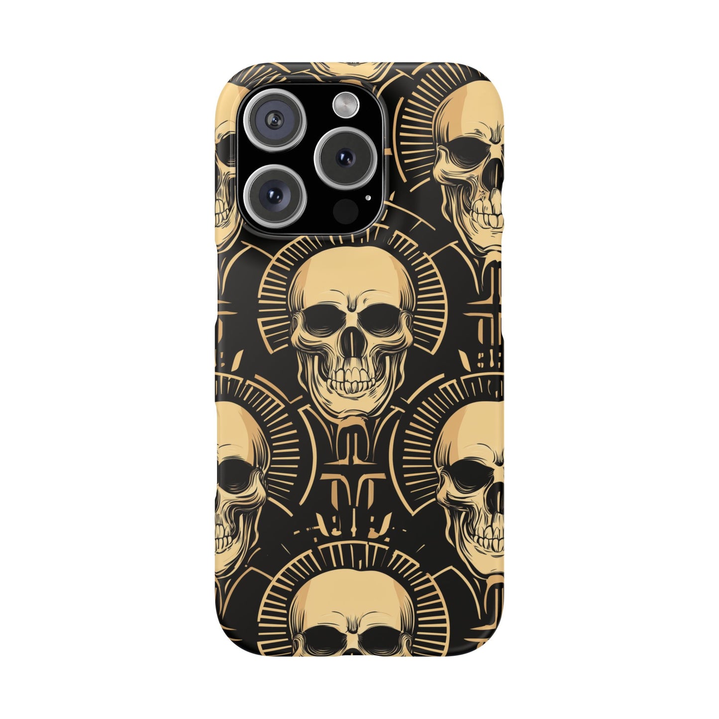 Skull Print Snap Case, Edgy Phone Cover for Goth Lovers, Protective Shell for Halloween, Unique Gift for Him or Her