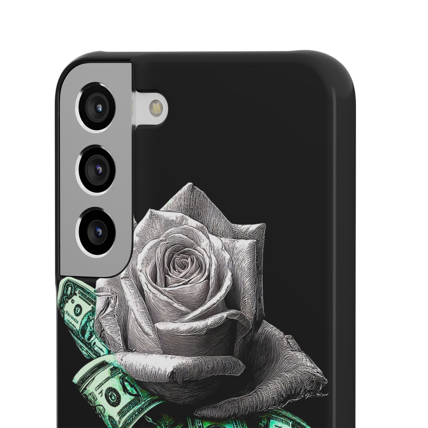 Stylish Rose & Money Snap Case - Floral Phone Protection, Trendy Gift for Him/Her, Birthday Present, Accessories for Teens