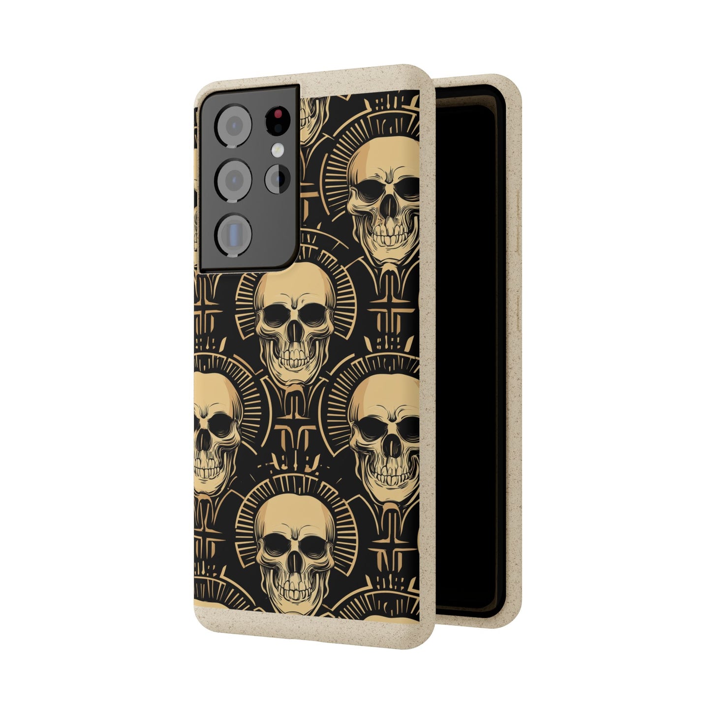 Skull Biodegradable Phone Case, Eco-Friendly iPhone Cover, Sustainable Gift, Cool Skull Design, Skull Art Accessories, Halloween Decor