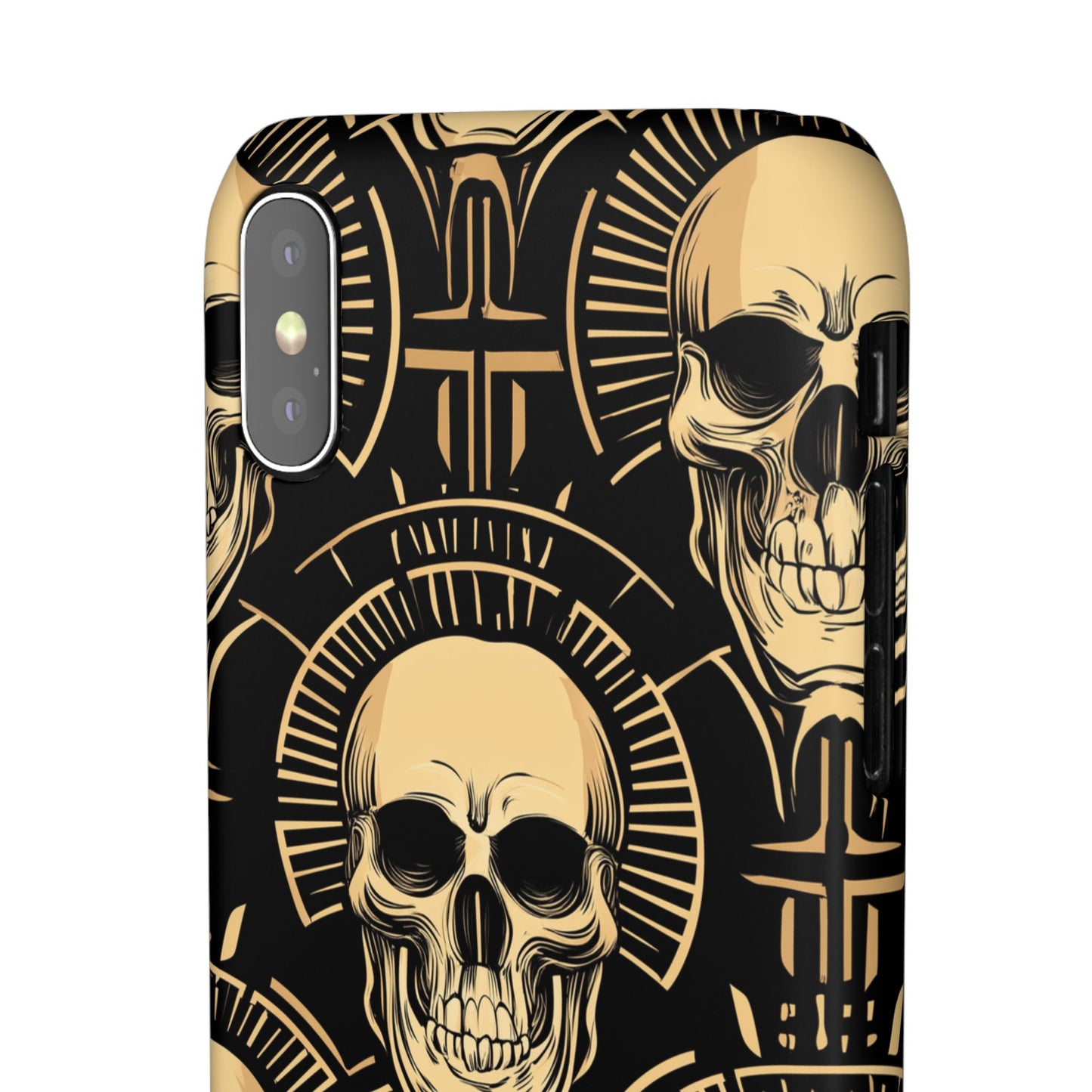 Skull Print Snap Case, Edgy Phone Cover for Goth Lovers, Protective Shell for Halloween, Unique Gift for Him or Her