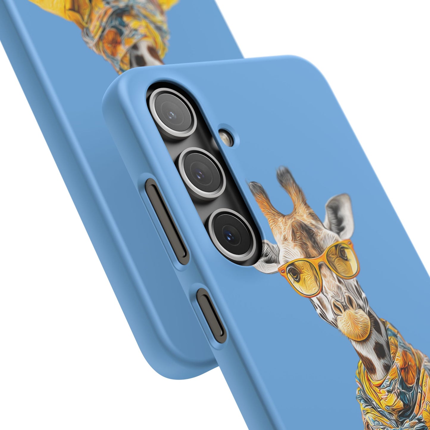 Giraffe Blue Snap Case Phone Cover for Animal Lover Iphone and Samsung models