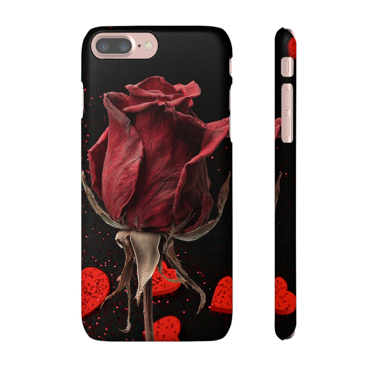 Romantic Rose Snap Case, Floral Phone Cover, Valentines Day Gift, Trendy Mobile Accessory, Heart Design Case, Elegant Phone Protector