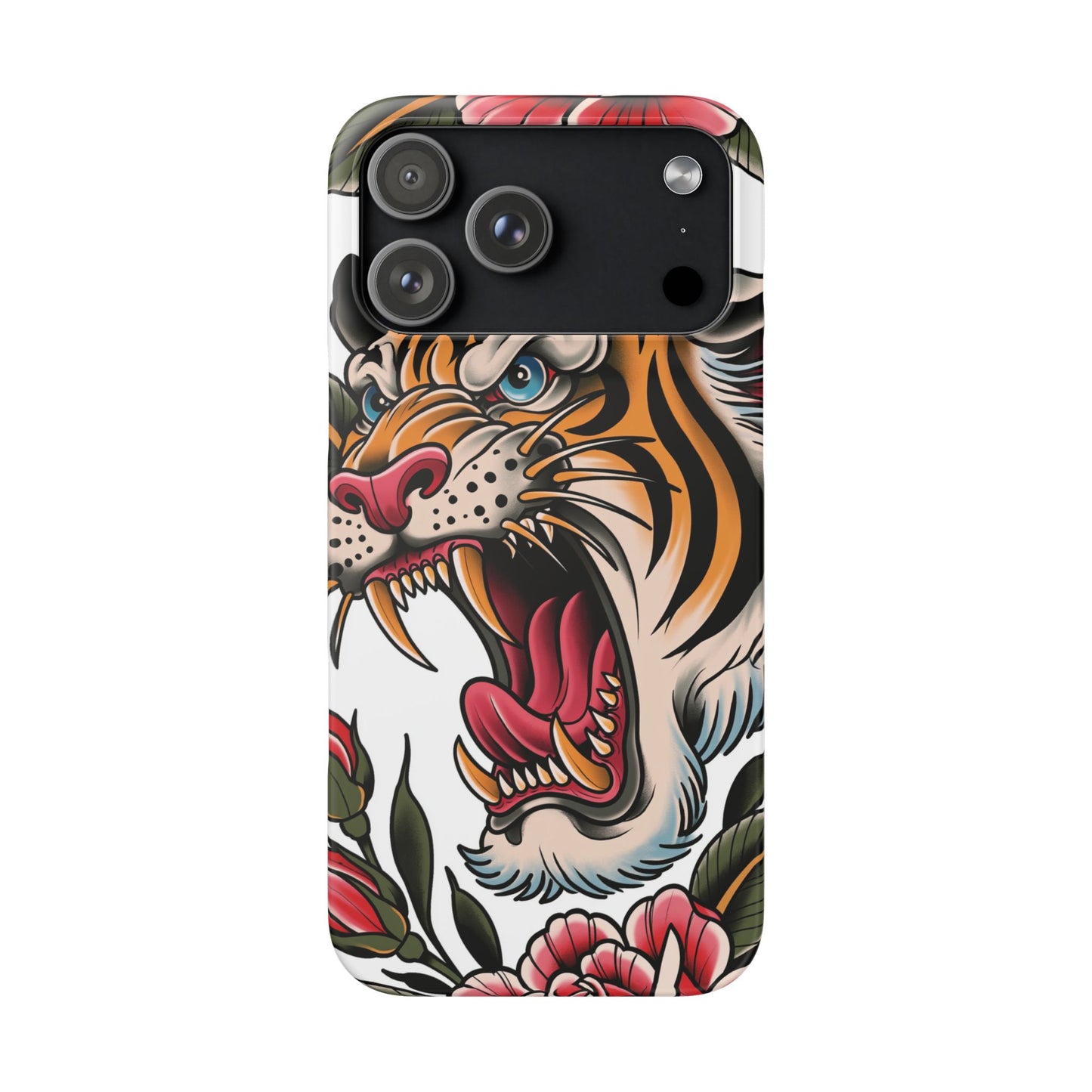 Tiger Floral Phone Case — Vintage Roaring Tiger Snap Case
