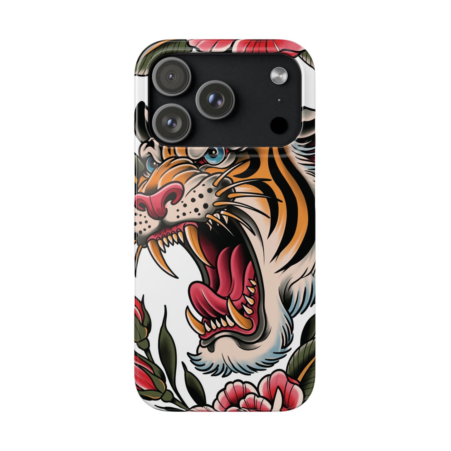 Tiger Floral Phone Case — Vintage Roaring Tiger Snap Case