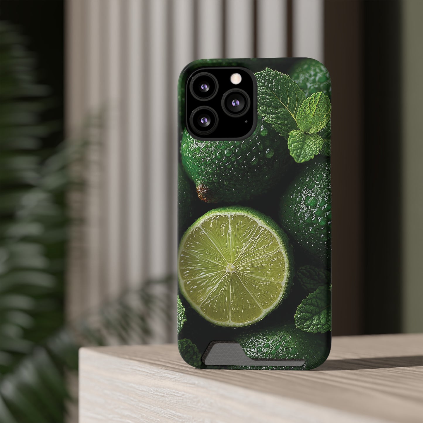 Fresh Lime Phone Case with Card Holder, Citrus Design, Perfect Gift for Summer, Stylish and Functional, Eco-friendly Accessories, [...]