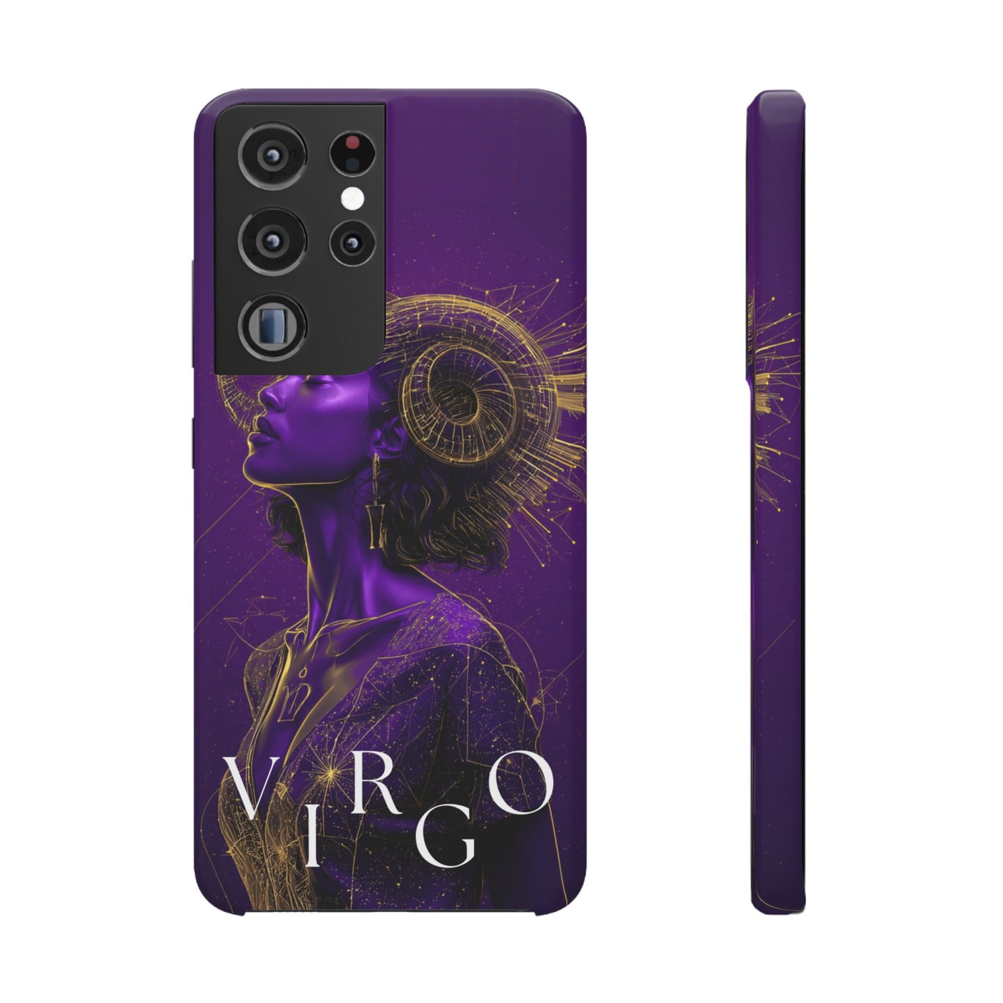Purple & Gold Celestial Virgo Phone Case – Snap Cover for Samsung & iPhone