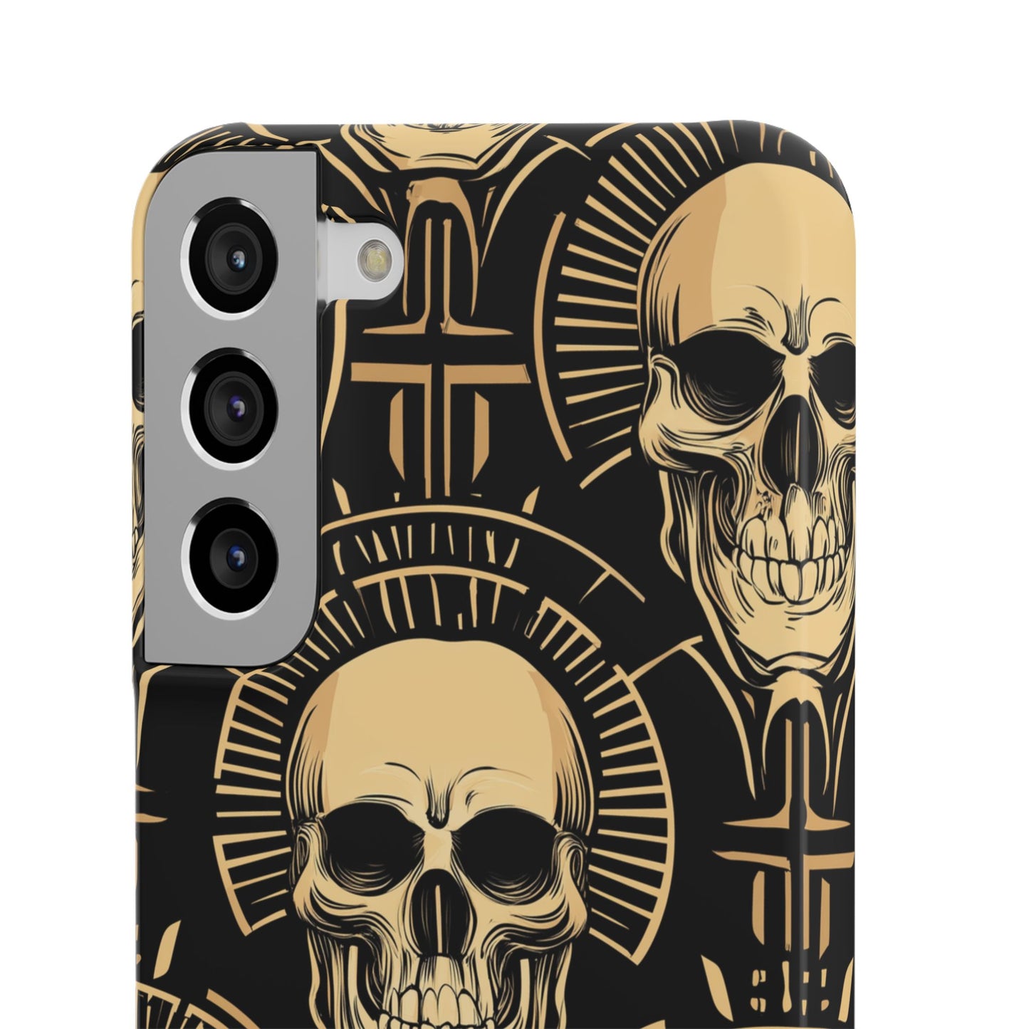 Skull Print Snap Case, Edgy Phone Cover for Goth Lovers, Protective Shell for Halloween, Unique Gift for Him or Her