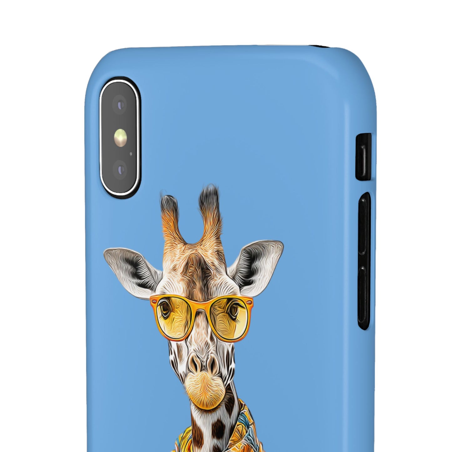 Giraffe Blue Snap Case Phone Cover for Animal Lover Iphone and Samsung models