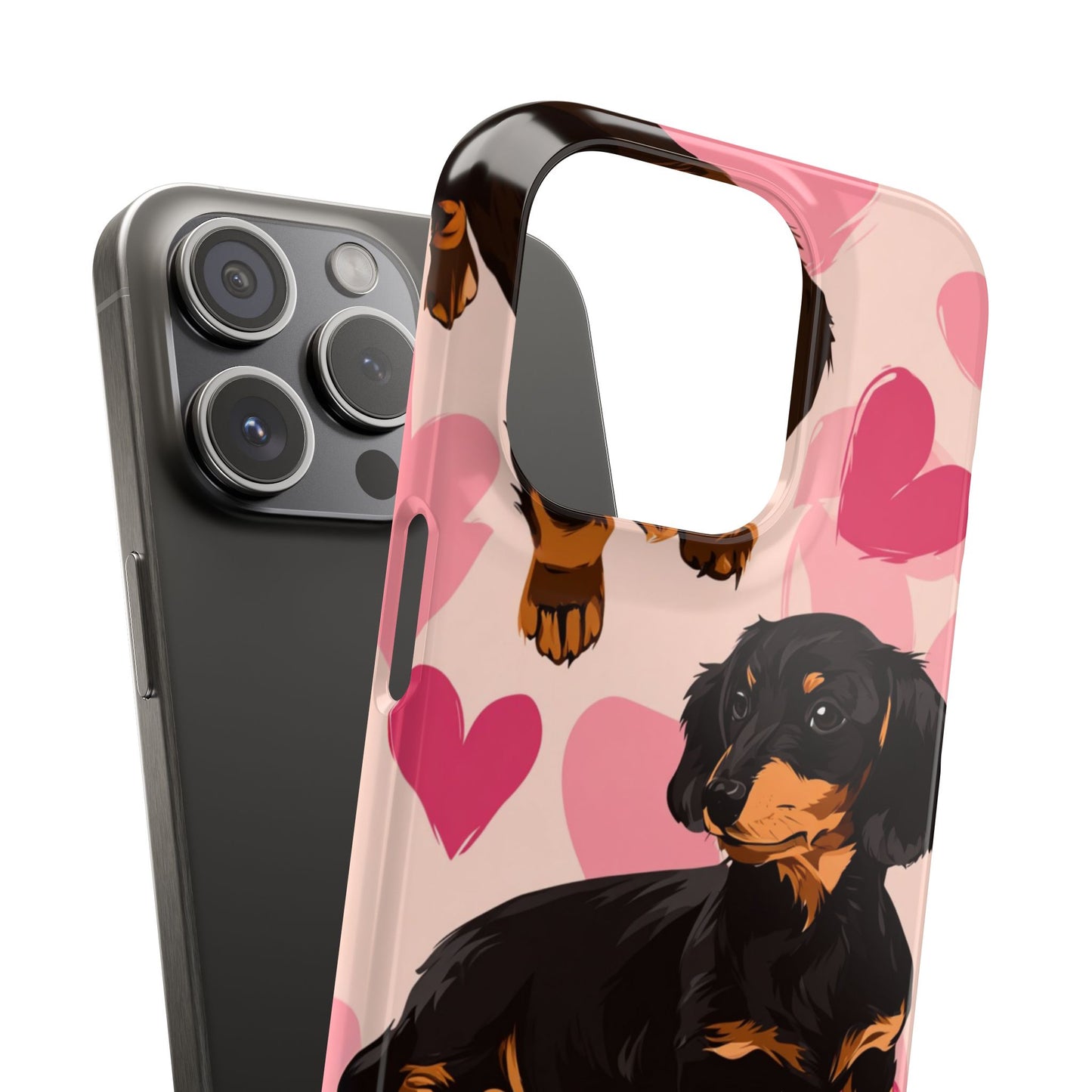 Pink Dachshund Love Phone Case for Iphone and Samsung Customistion and Free Shipping Avvialable