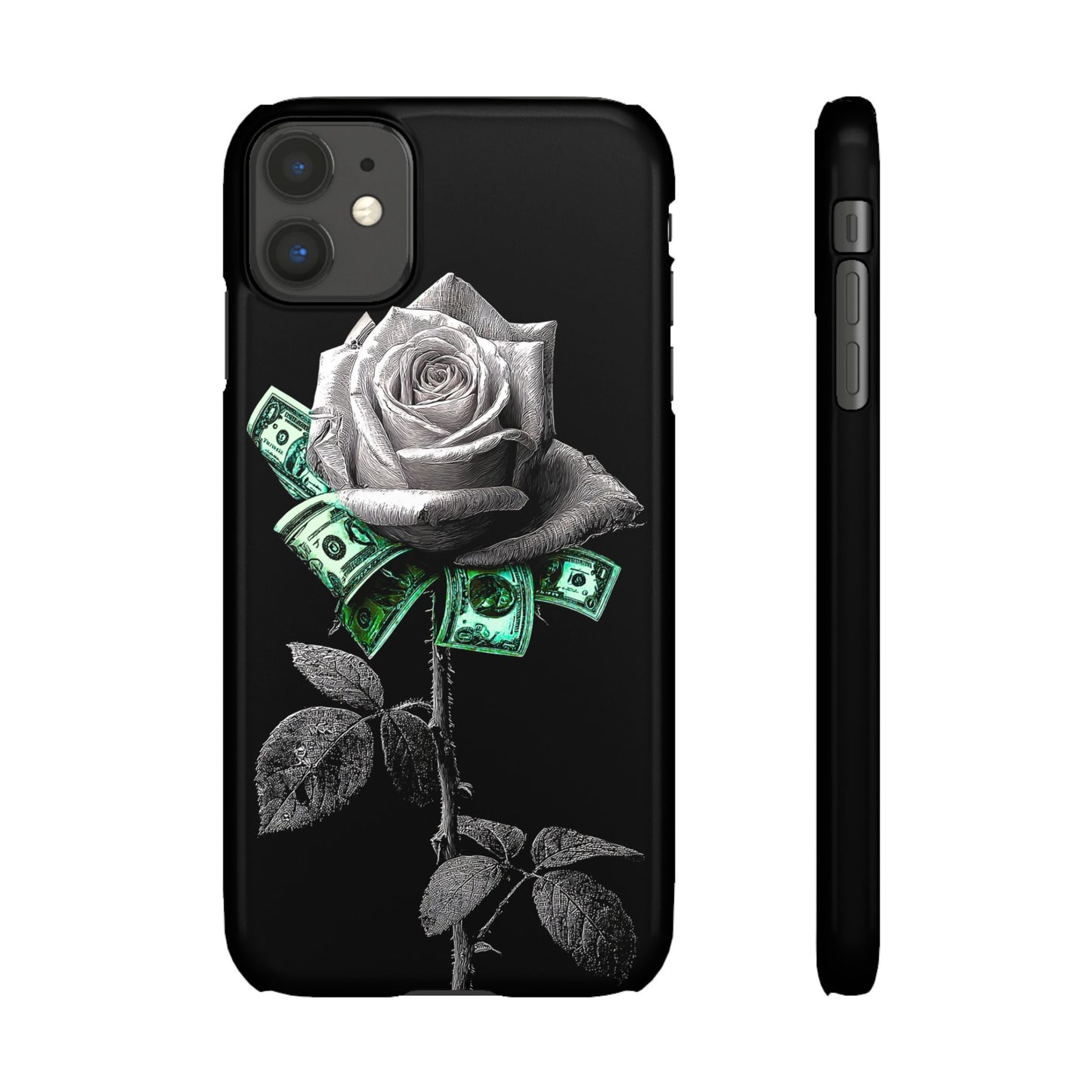Stylish Rose & Money Snap Case - Floral Phone Protection, Trendy Gift for Him/Her, Birthday Present, Accessories for Teens