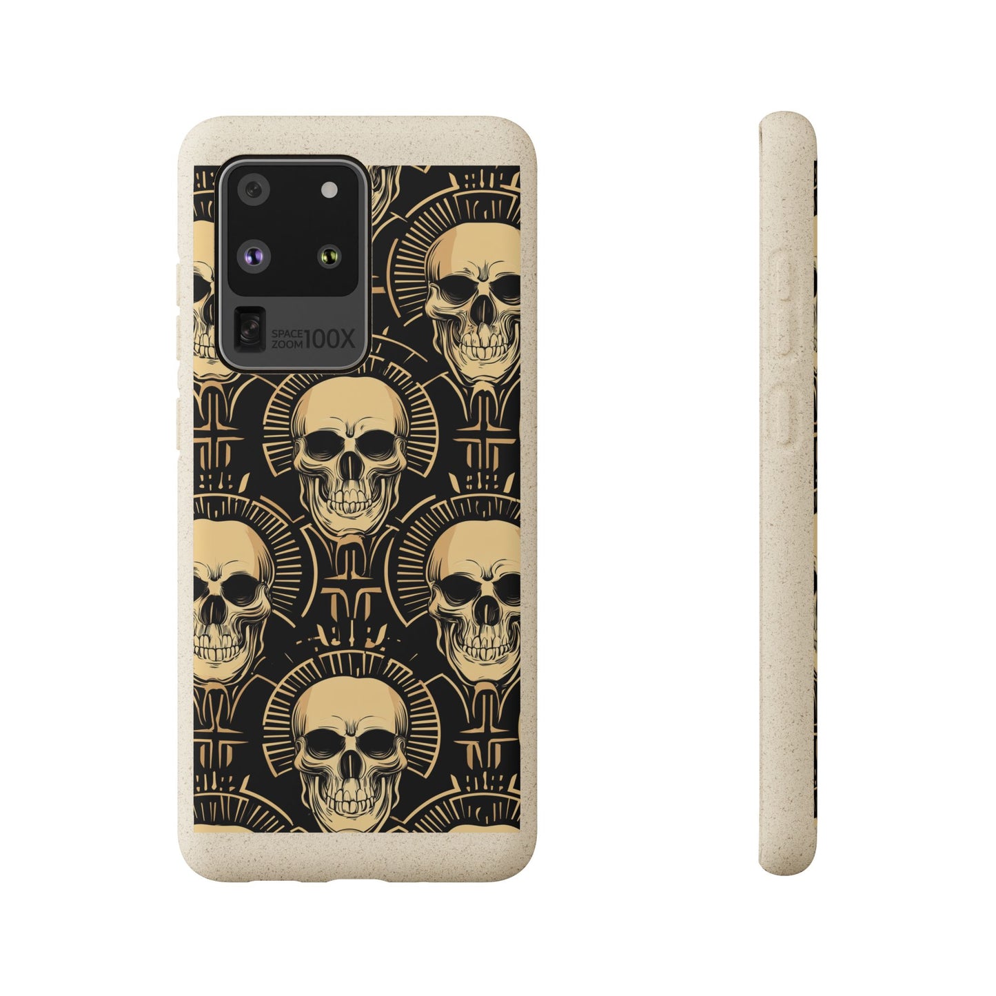 Skull Biodegradable Phone Case, Eco-Friendly iPhone Cover, Sustainable Gift, Cool Skull Design, Skull Art Accessories, Halloween Decor