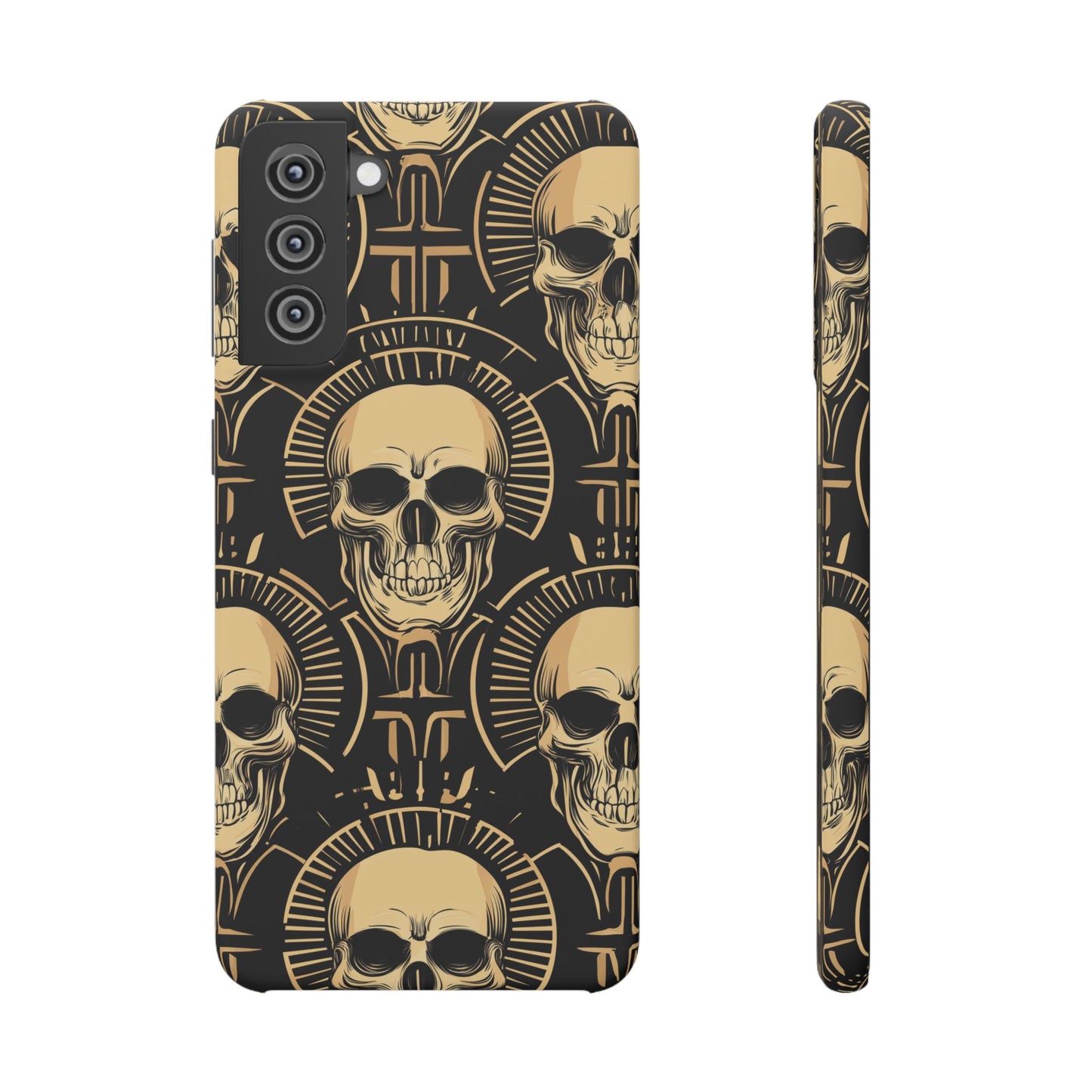 Skull Print Snap Case, Edgy Phone Cover for Goth Lovers, Protective Shell for Halloween, Unique Gift for Him or Her