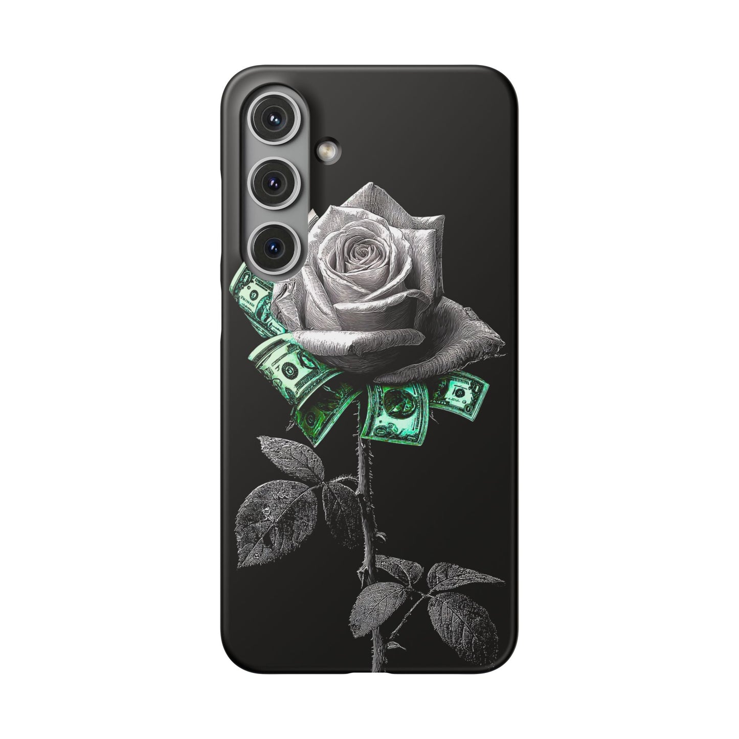 Stylish Rose & Money Snap Case - Floral Phone Protection, Trendy Gift for Him/Her, Birthday Present, Accessories for Teens