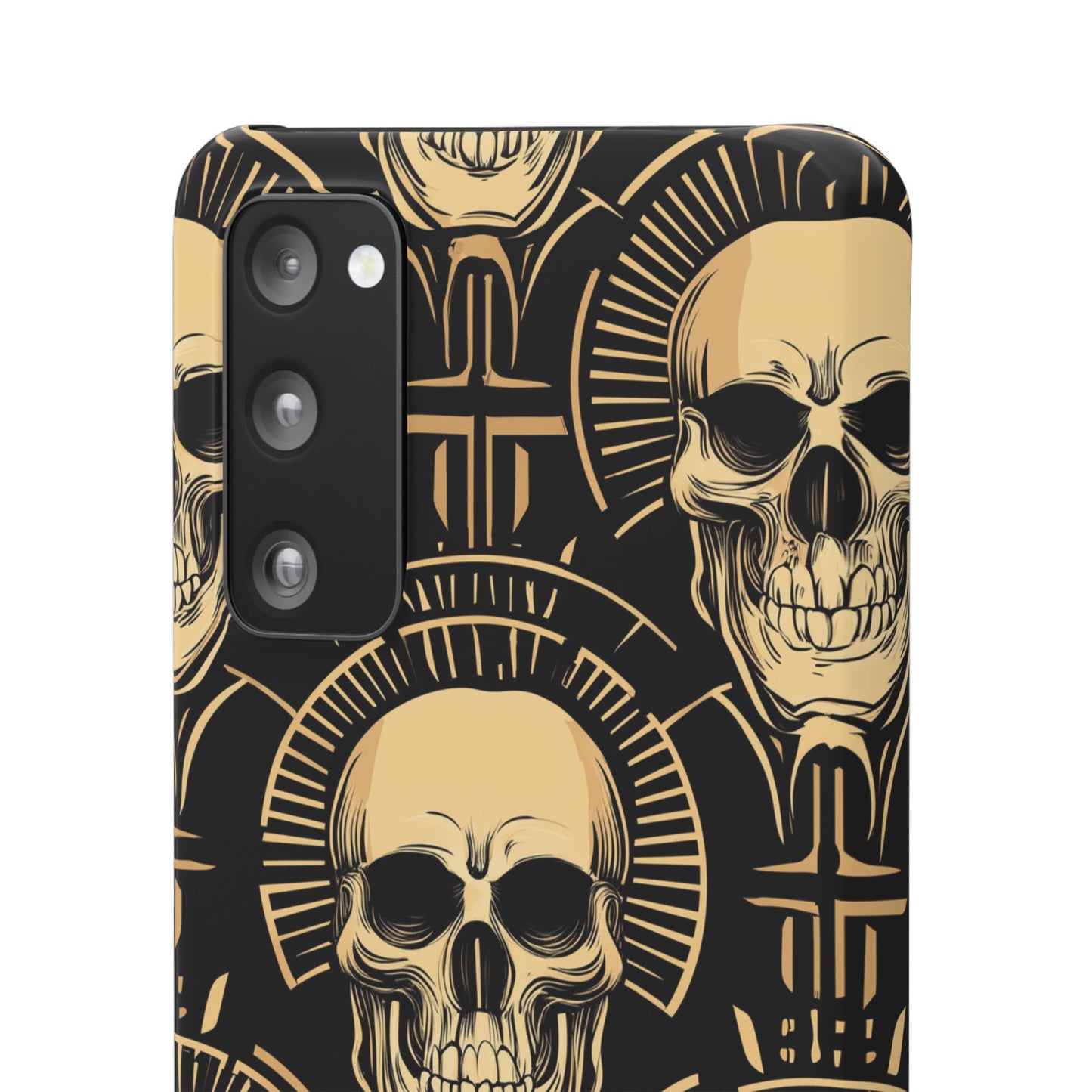 Skull Print Snap Case, Edgy Phone Cover for Goth Lovers, Protective Shell for Halloween, Unique Gift for Him or Her