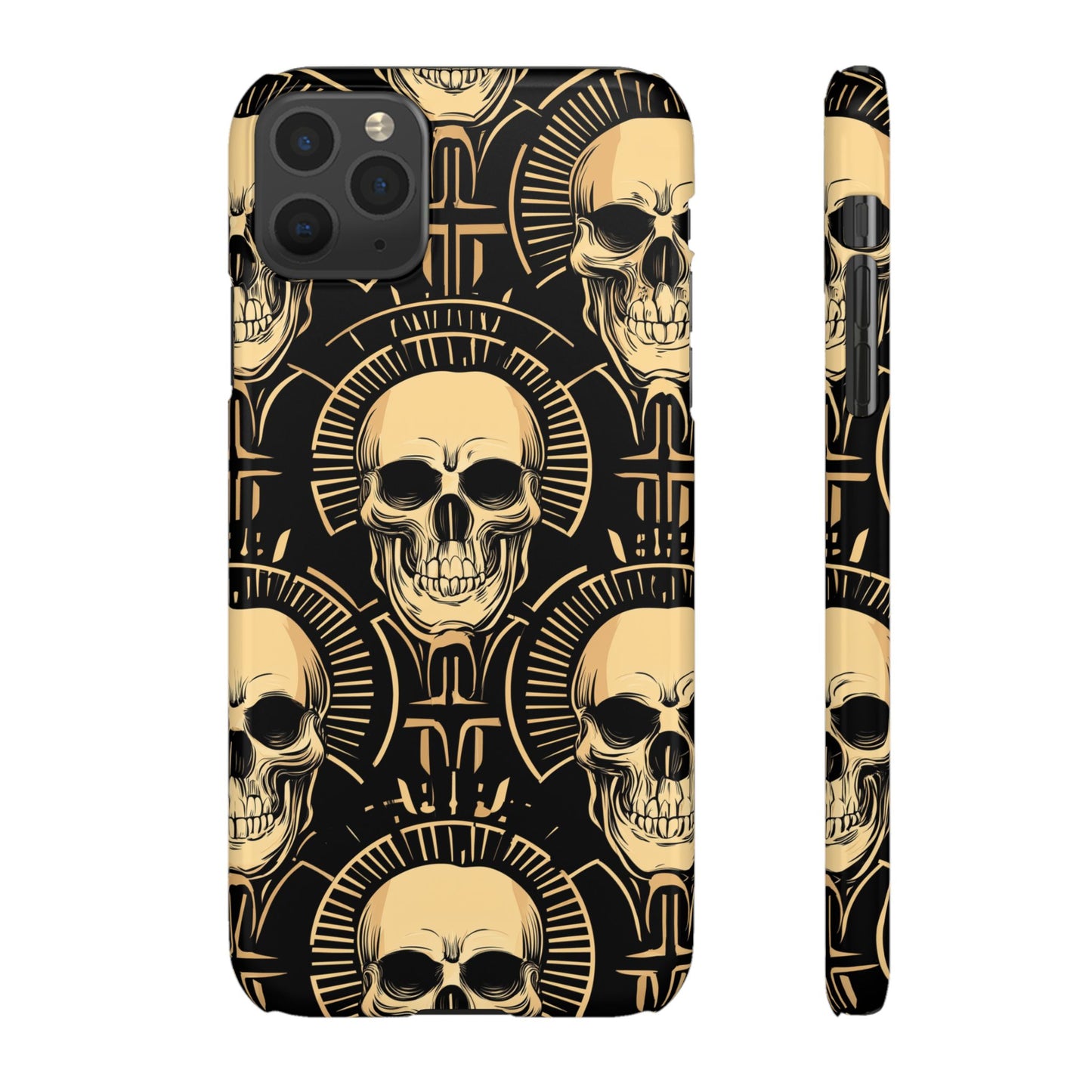 Skull Print Snap Case, Edgy Phone Cover for Goth Lovers, Protective Shell for Halloween, Unique Gift for Him or Her