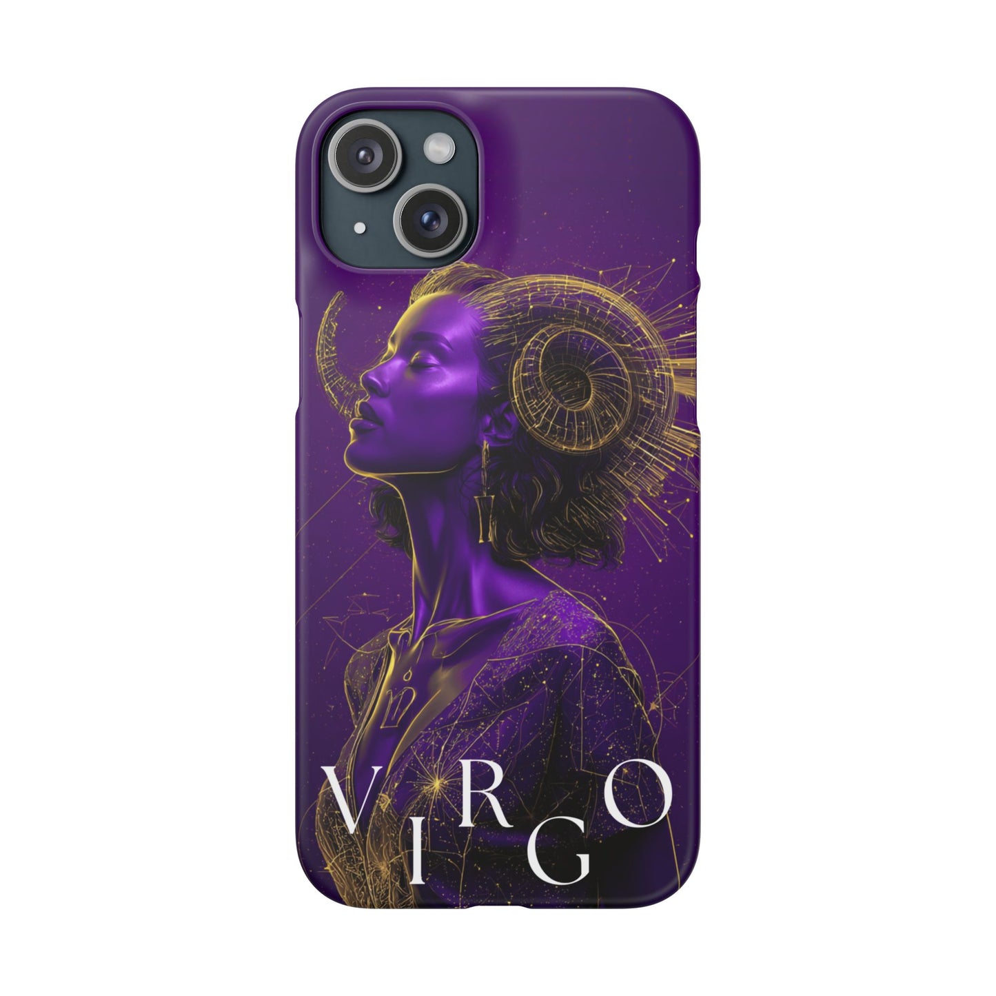 Purple & Gold Celestial Virgo Phone Case – Snap Cover for Samsung & iPhone