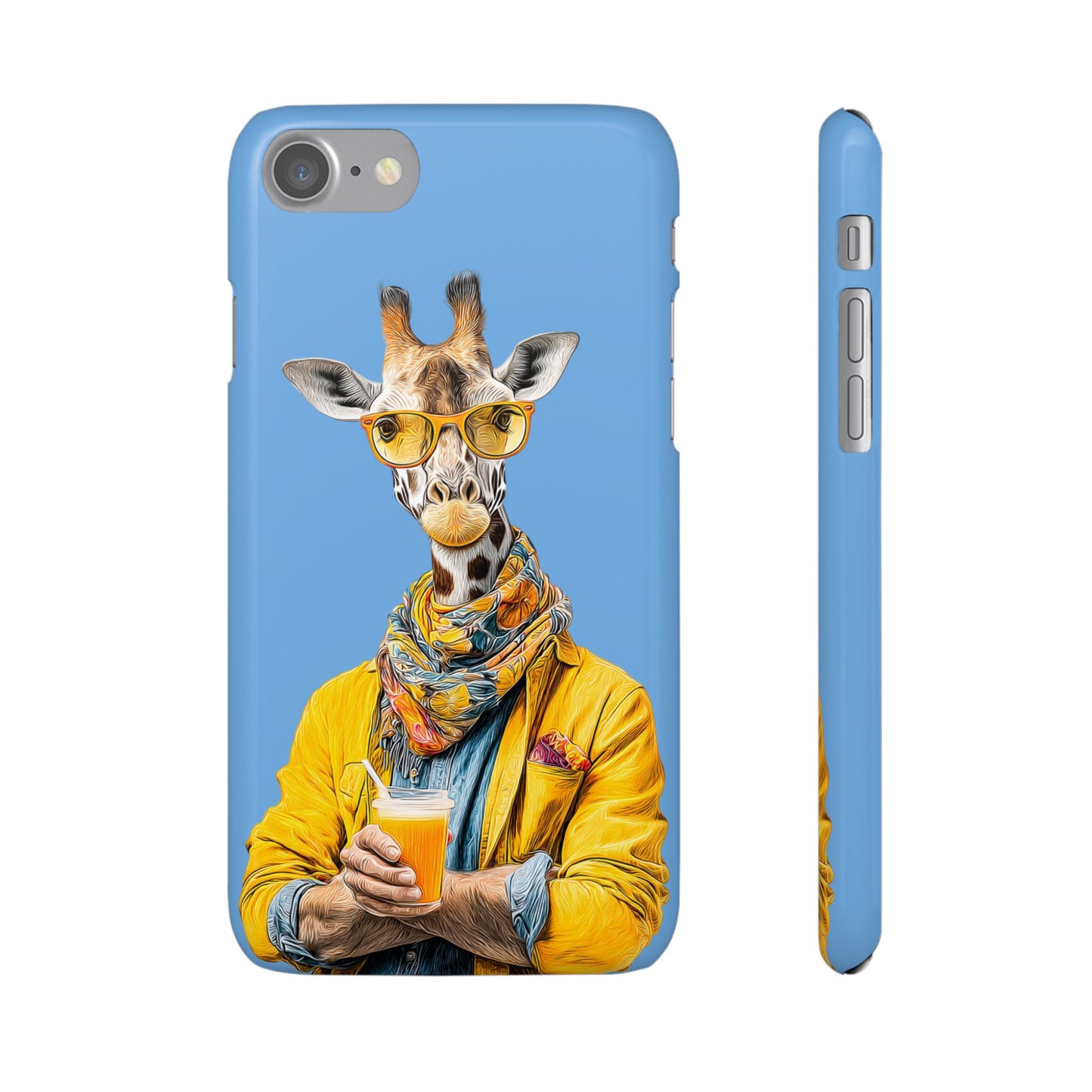 Giraffe Blue Snap Case Phone Cover for Animal Lover Iphone and Samsung models
