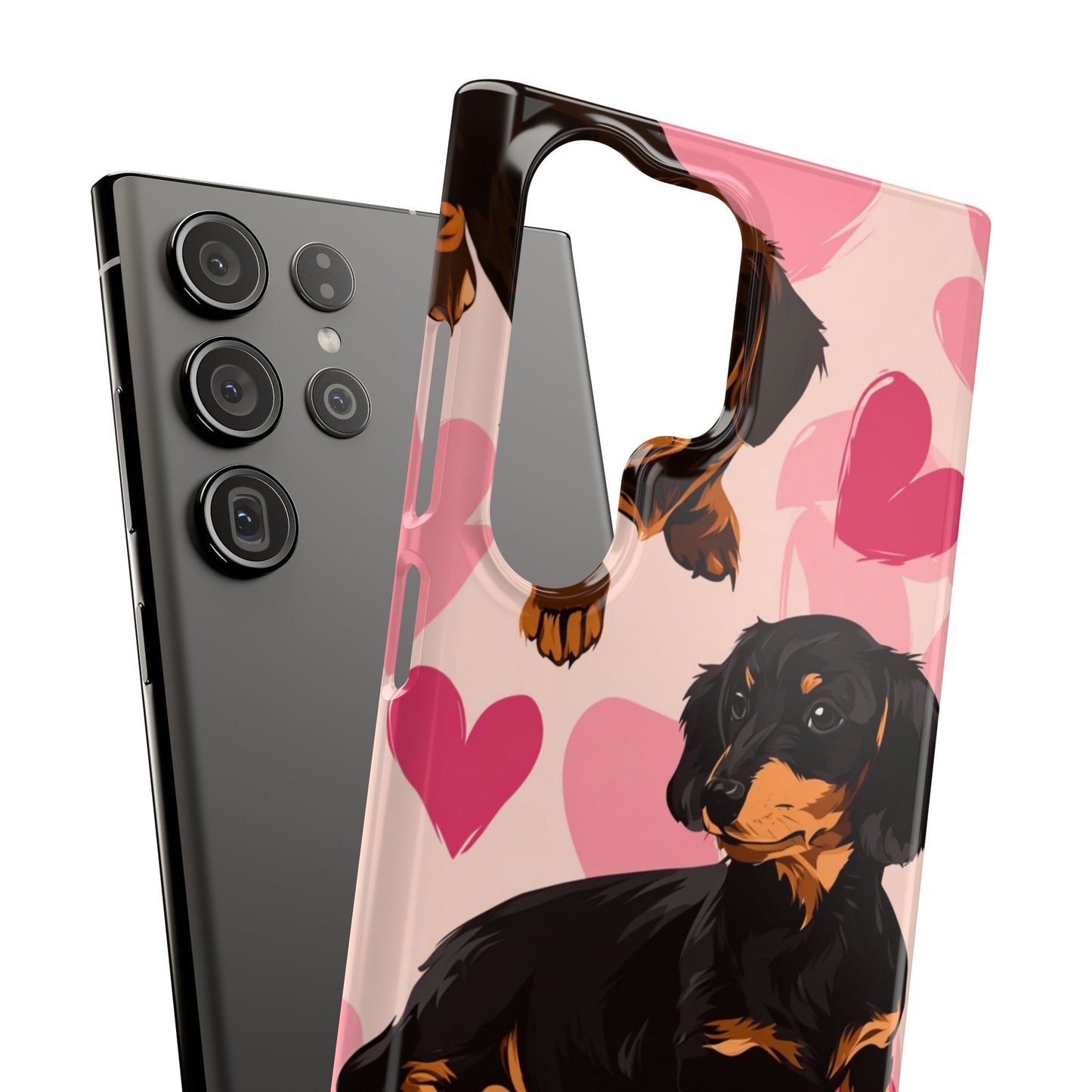 Pink Dachshund Love Phone Case for Iphone and Samsung Customistion and Free Shipping Avvialable