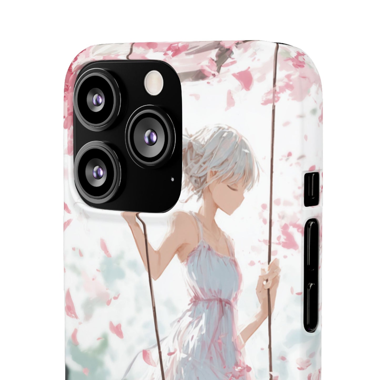 Elegant Floral Snap Cases for iPhone, Personalized Phone Covers, Cute Spring Gifts, Anime Aesthetic Accessories, Flower-themed Cell [...]