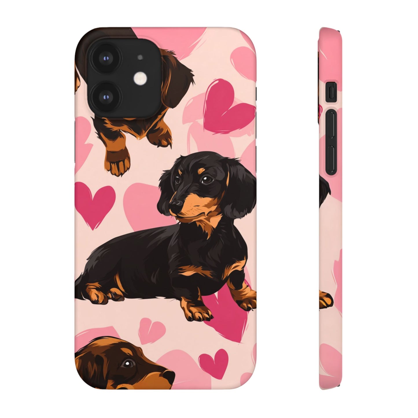 Pink Dachshund Love Phone Case for Iphone and Samsung Customistion and Free Shipping Avvialable