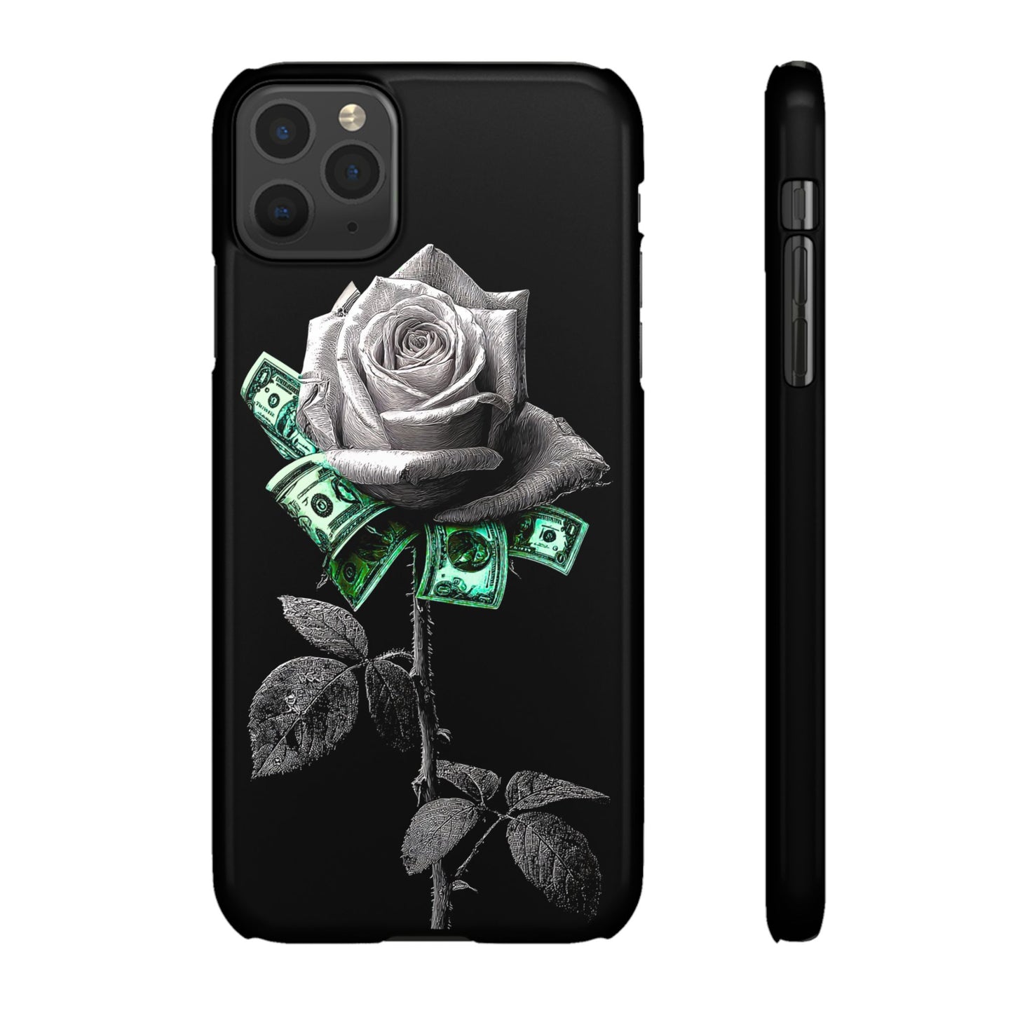 Stylish Rose & Money Snap Case - Floral Phone Protection, Trendy Gift for Him/Her, Birthday Present, Accessories for Teens