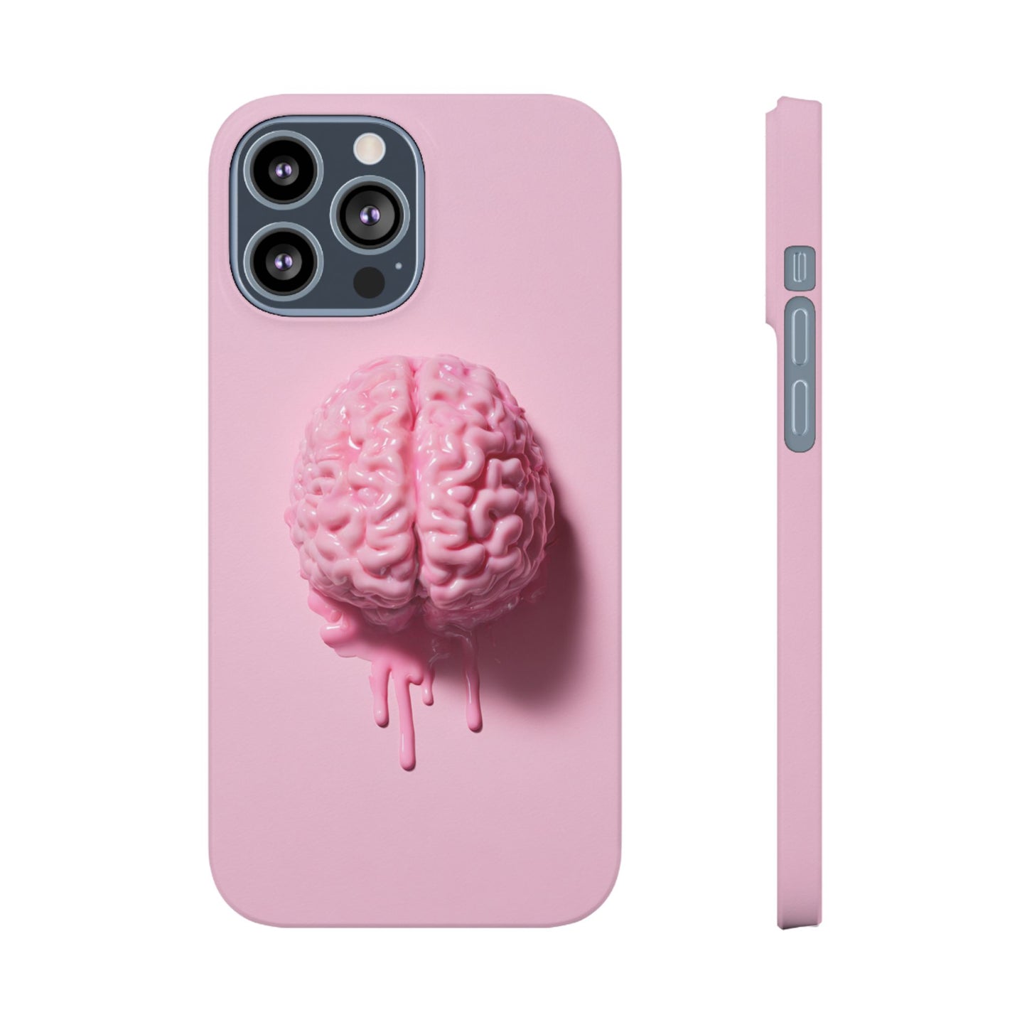 Slim Cases, Brain Design Phone Case With Card Holder, Cute Tech Accessory, Unique Gift for Students, Stylish Phone Protection, Valentine's