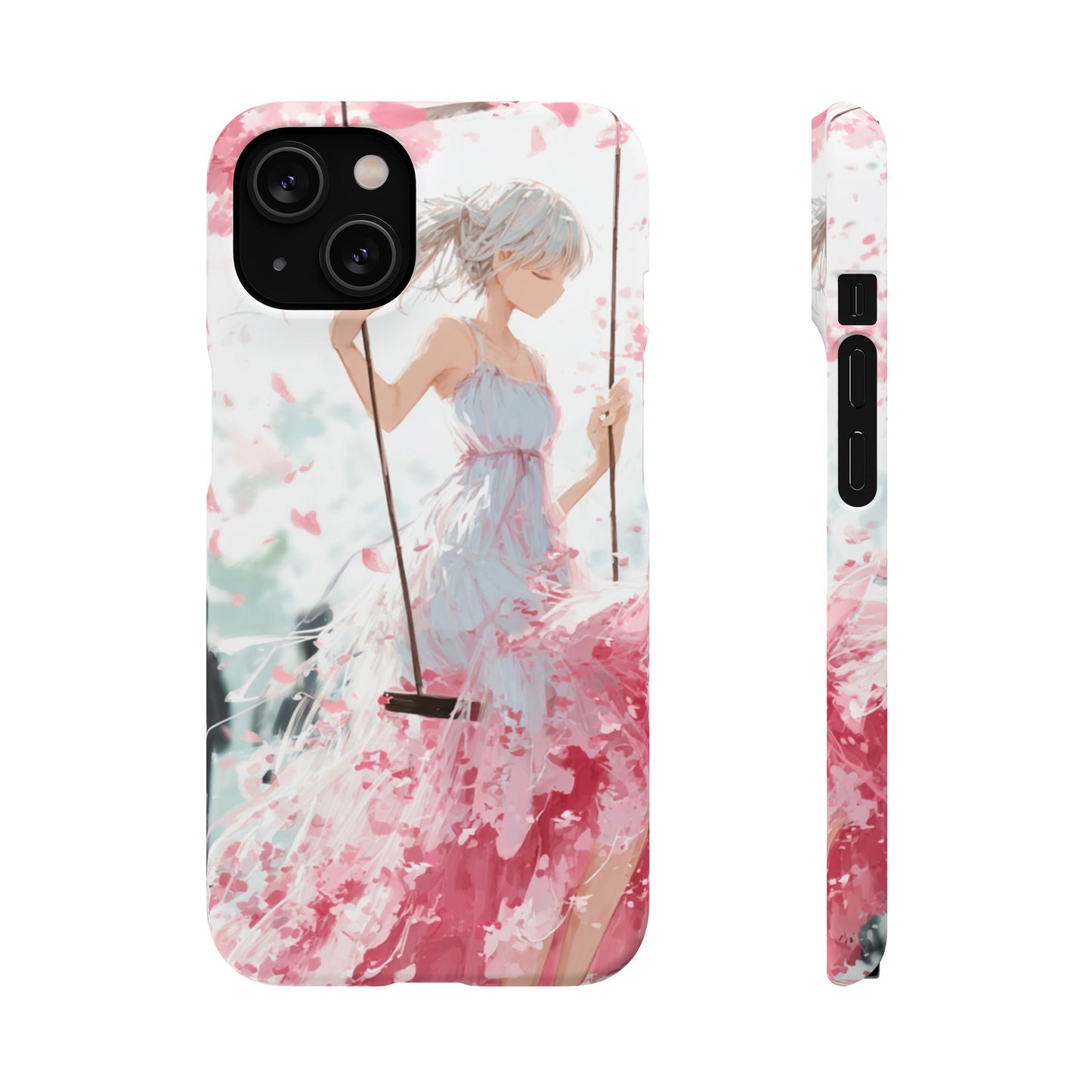Elegant Floral Snap Cases for iPhone, Personalized Phone Covers, Cute Spring Gifts, Anime Aesthetic Accessories, Flower-themed Cell [...]