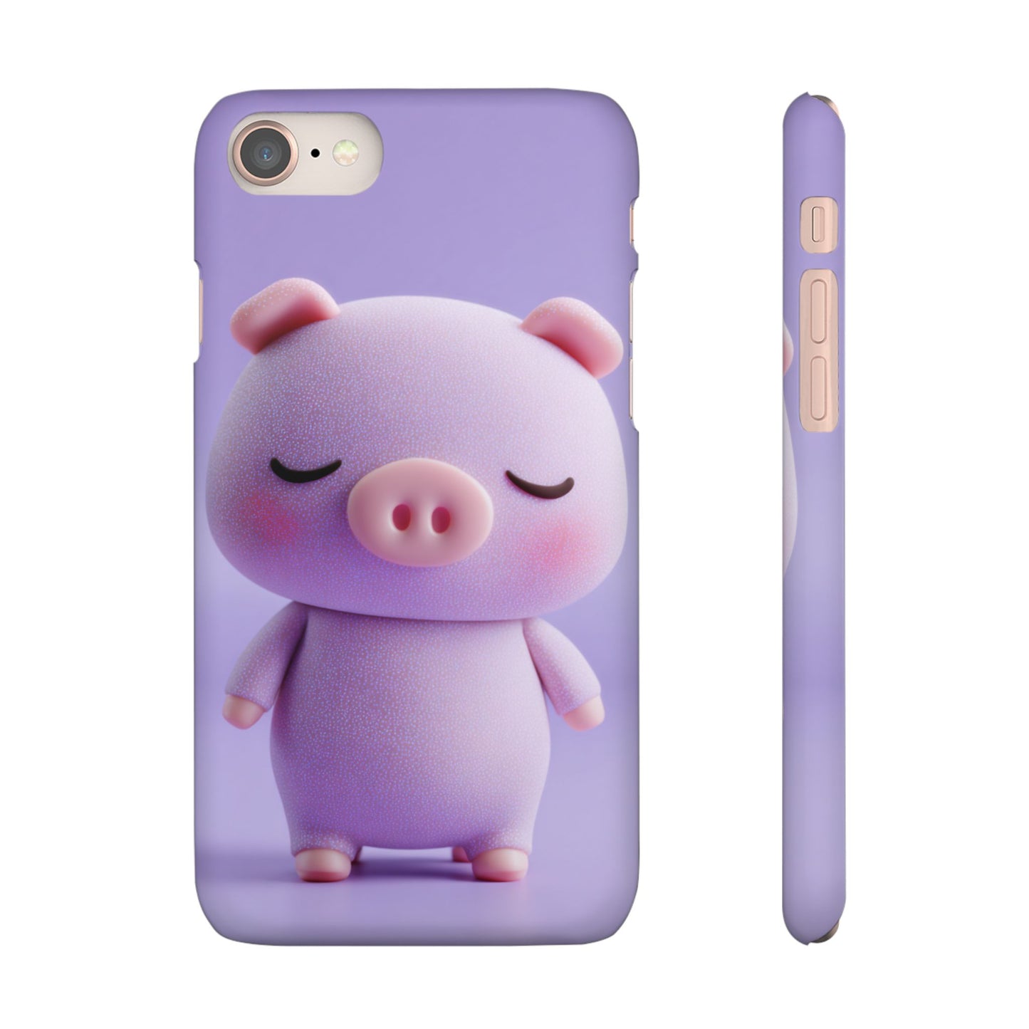 Cute Pig Snap Case for iPhone, Animal Lovers Phone Cover, Kawaii Aesthetic Accessory, Birthday Gift, Unique Phone Protection